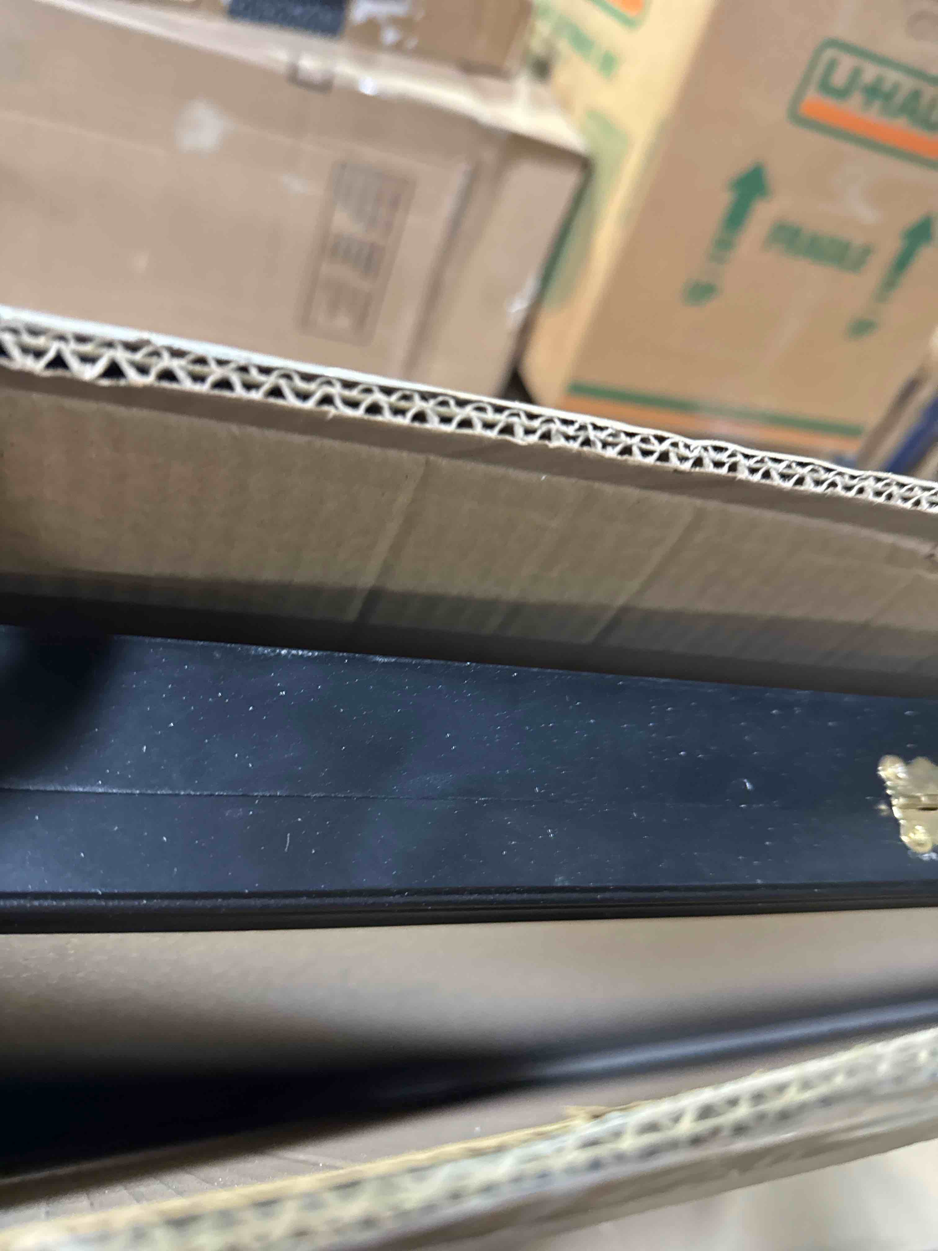 Condition photo showing Good Condition for Championship Ring Display Case, 12 Ring Posts Sports Ring Display Case Wooden Shadow Box for Baseball Basketball Football Softball Award Rings Fan Souvenirs Small 12 Posts