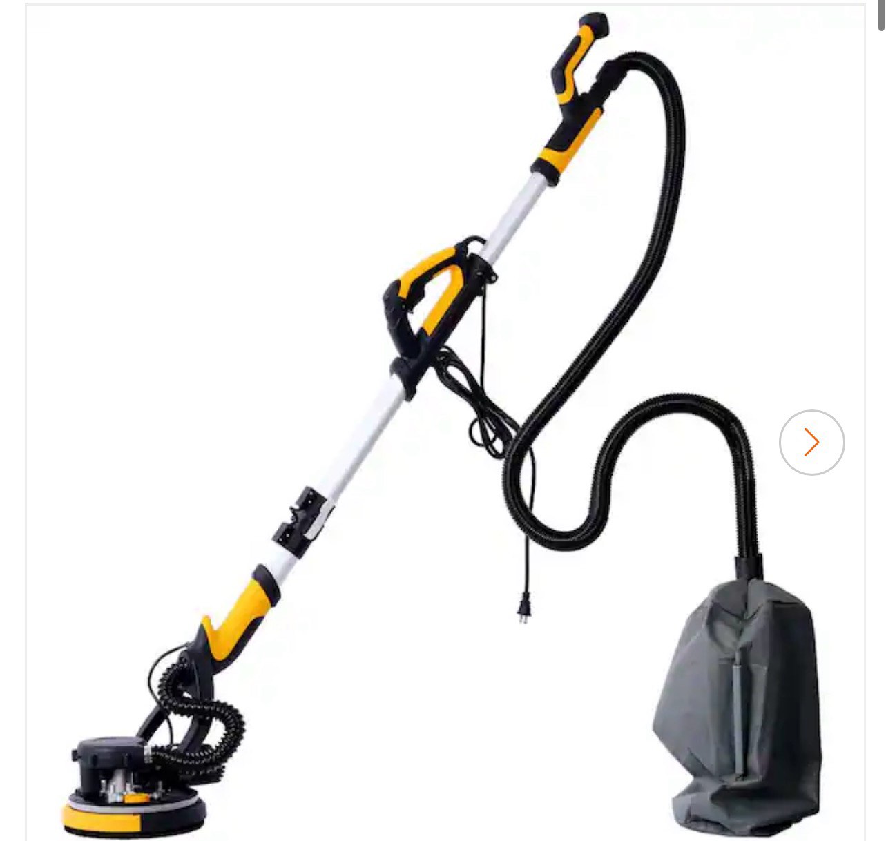 780W Electric Drywall Sander with Vacuum Dust Collection with Variable Speed, LED Light, Extendable and Foldable Handle ( USED)