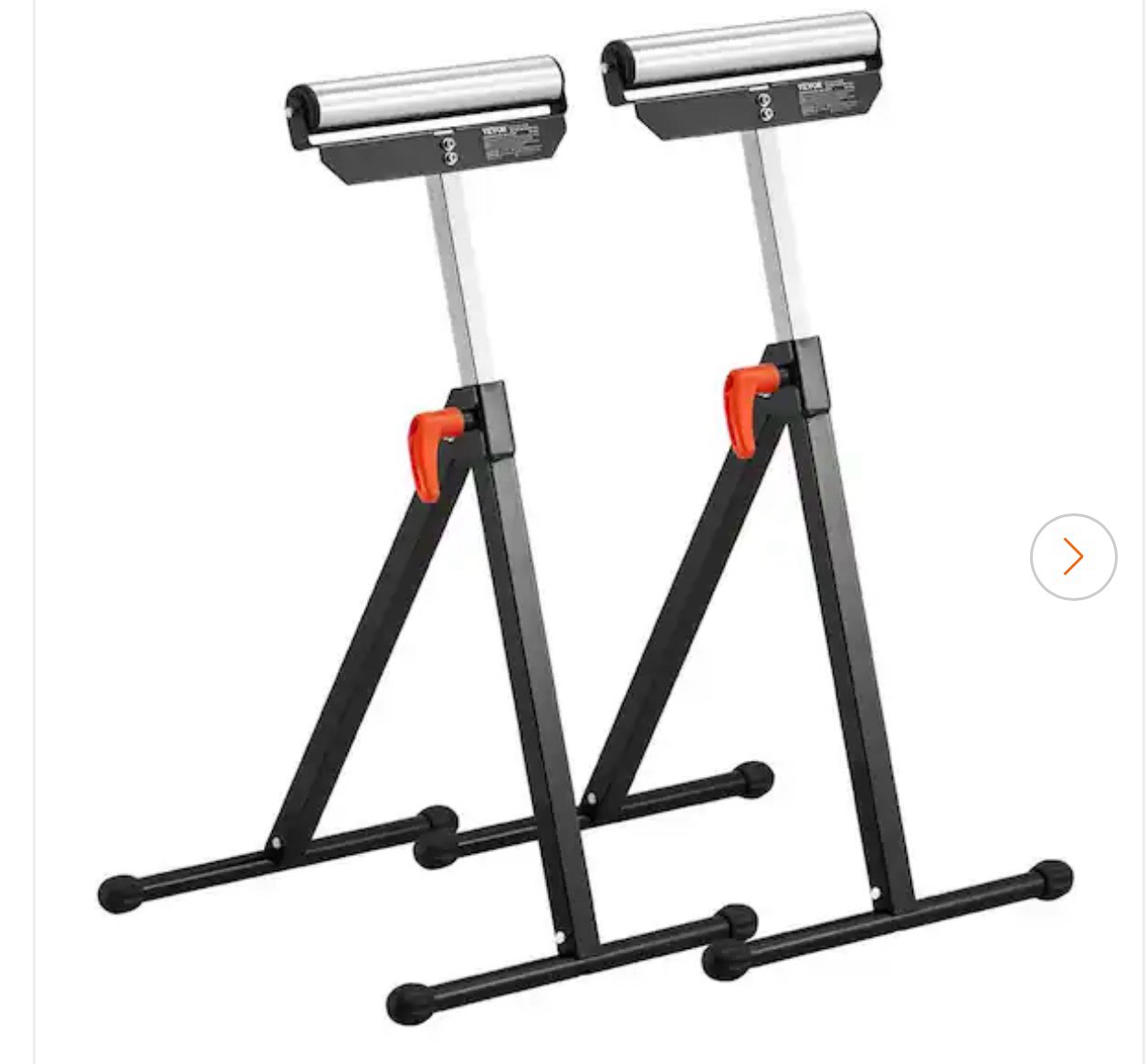 2-Pack Roller Stands 27.44 in. x 16.93 in. 135 lbs. Load Capacity Adjustable Height Folding Stationary Roller Stands