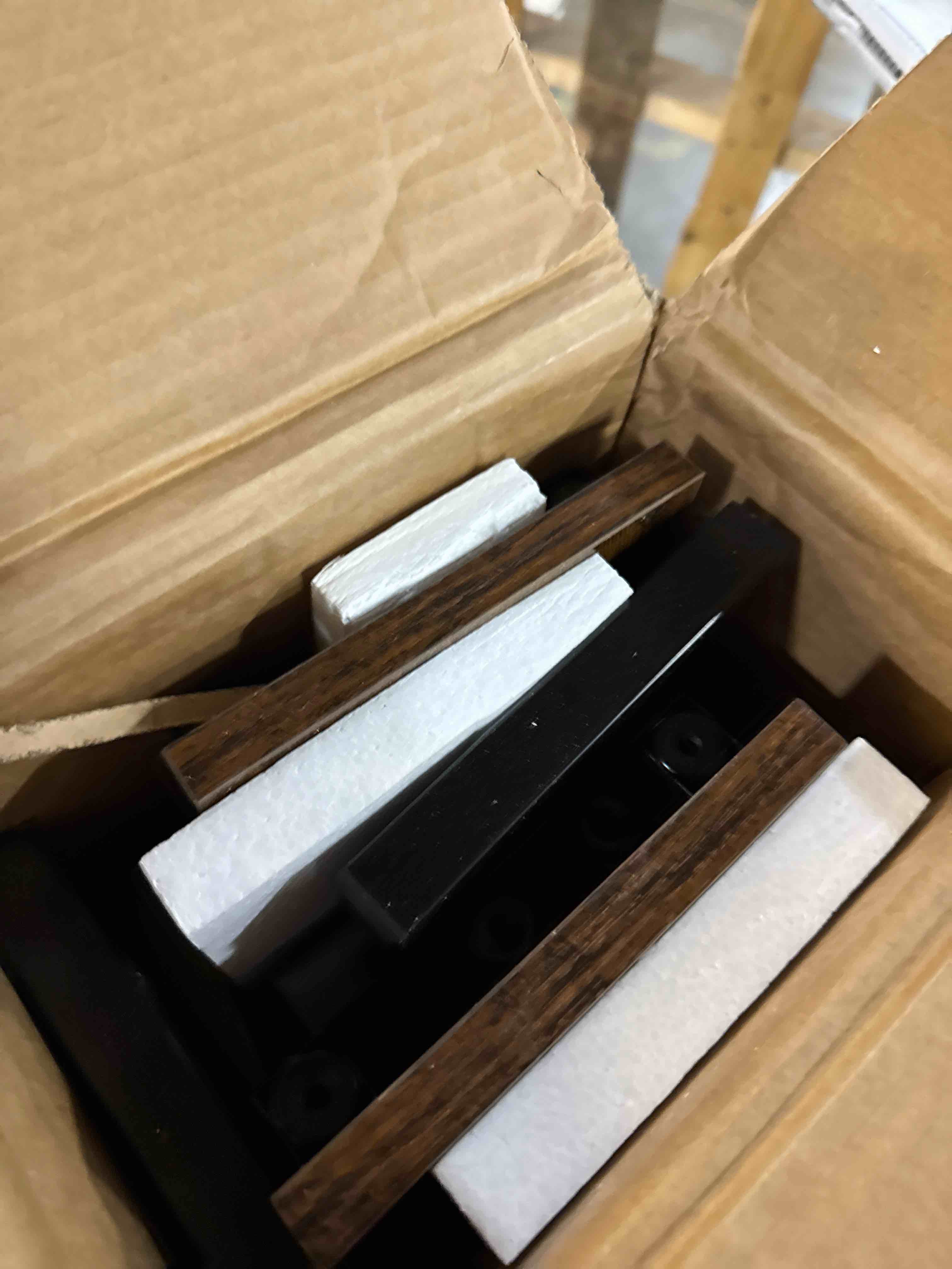 Condition photo showing Good Condition for Kitstorack 2-Pack Narrow Console Table with Adjustable Height (25"-33") & 2 Power Outlets, Skinny Behind Couch Table, 79" Long x 5.9" Wide Sofa Side Table for Living Room, Rustic Brown 5.99"Deep Rustic Brown 2