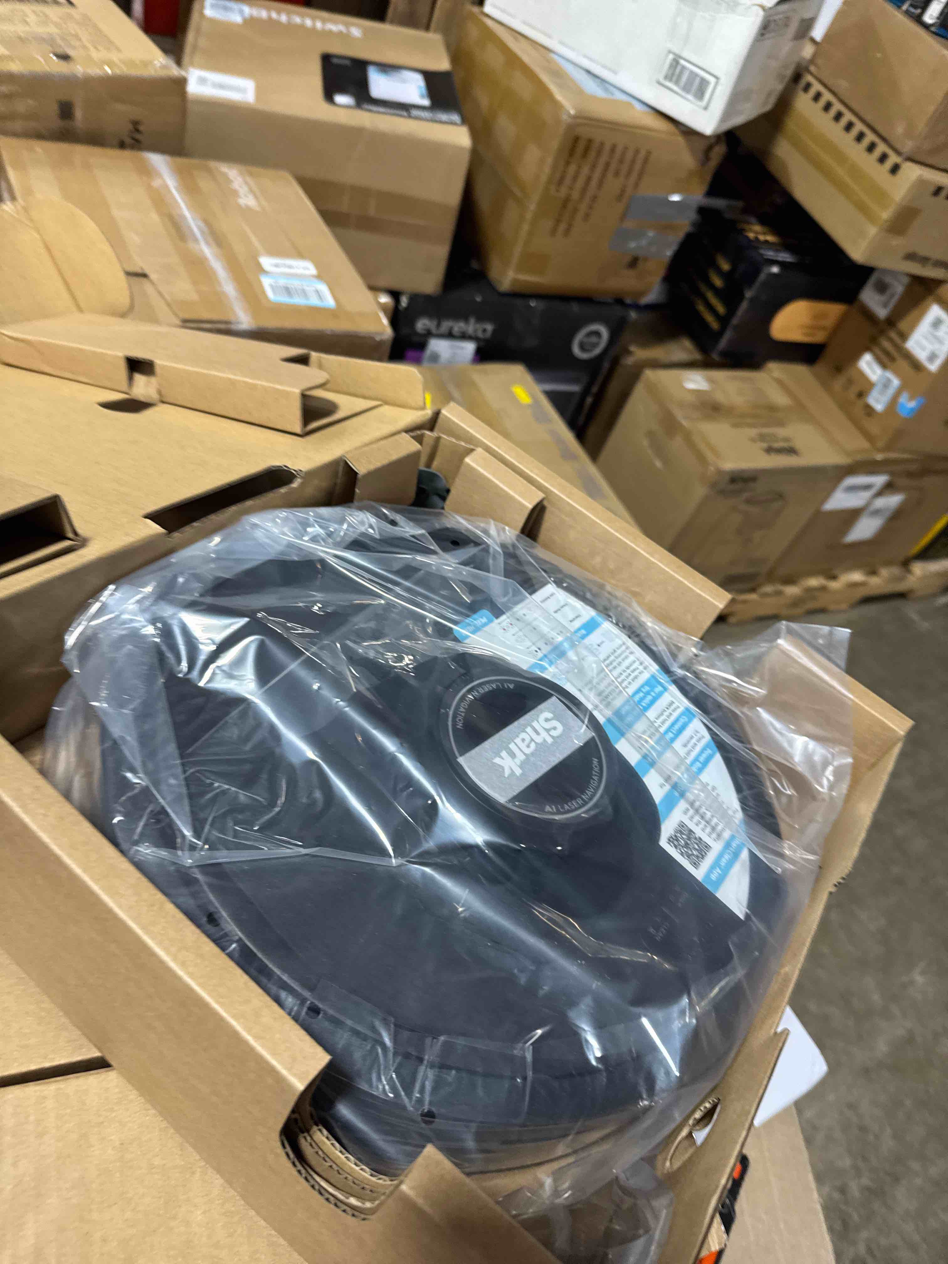 Condition photo showing New/Like New for Shark AV2501S AI Robot Vacuum with HEPA Self Empty Base Bagless 30 Day Capacity