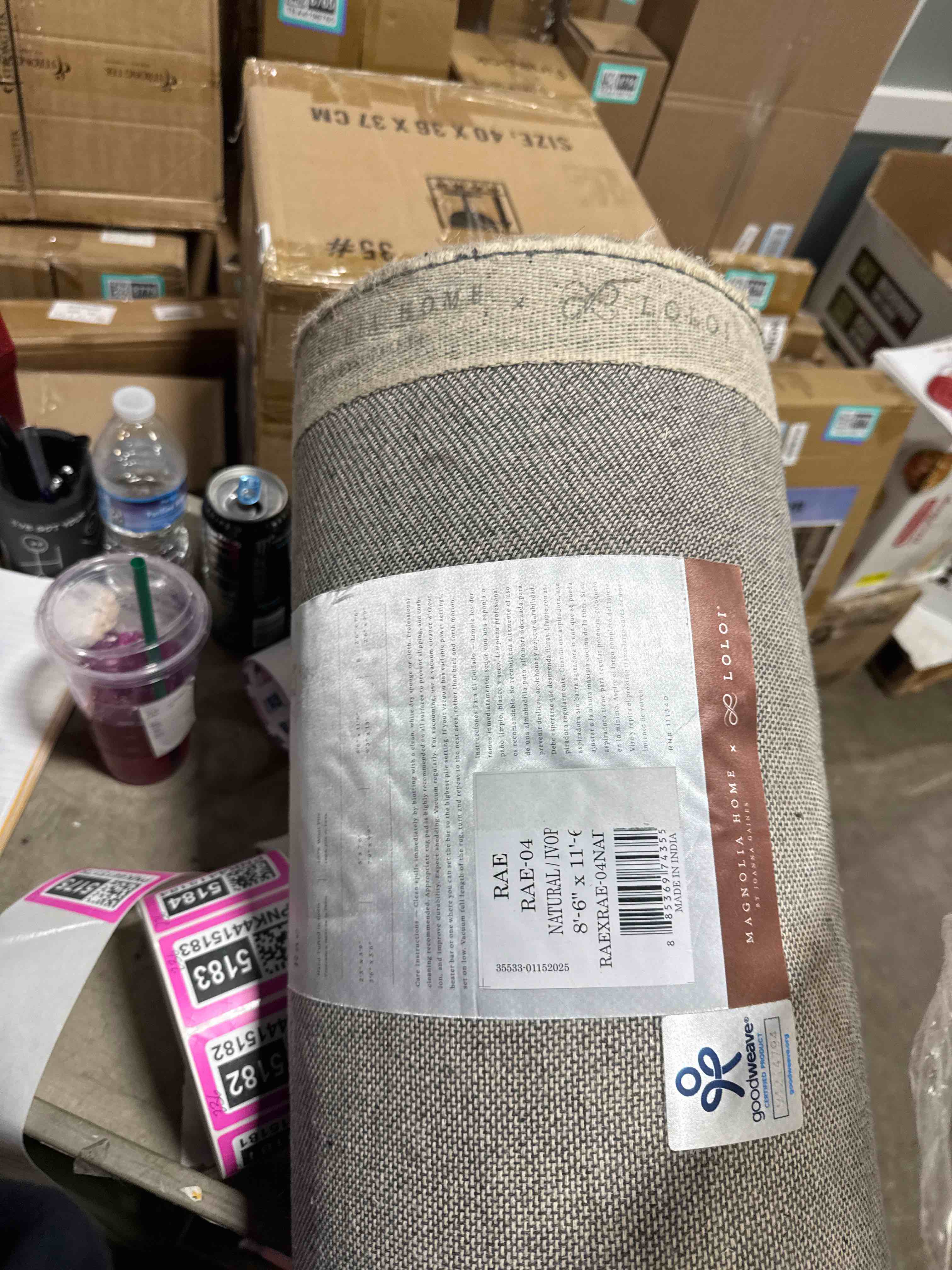Condition photo showing Good Condition for Loloi Magnolia Home by Joanna Gaines Rae Collection RAE-04 Natural/Ivory 8'-6" x 11'-6" Area Rug