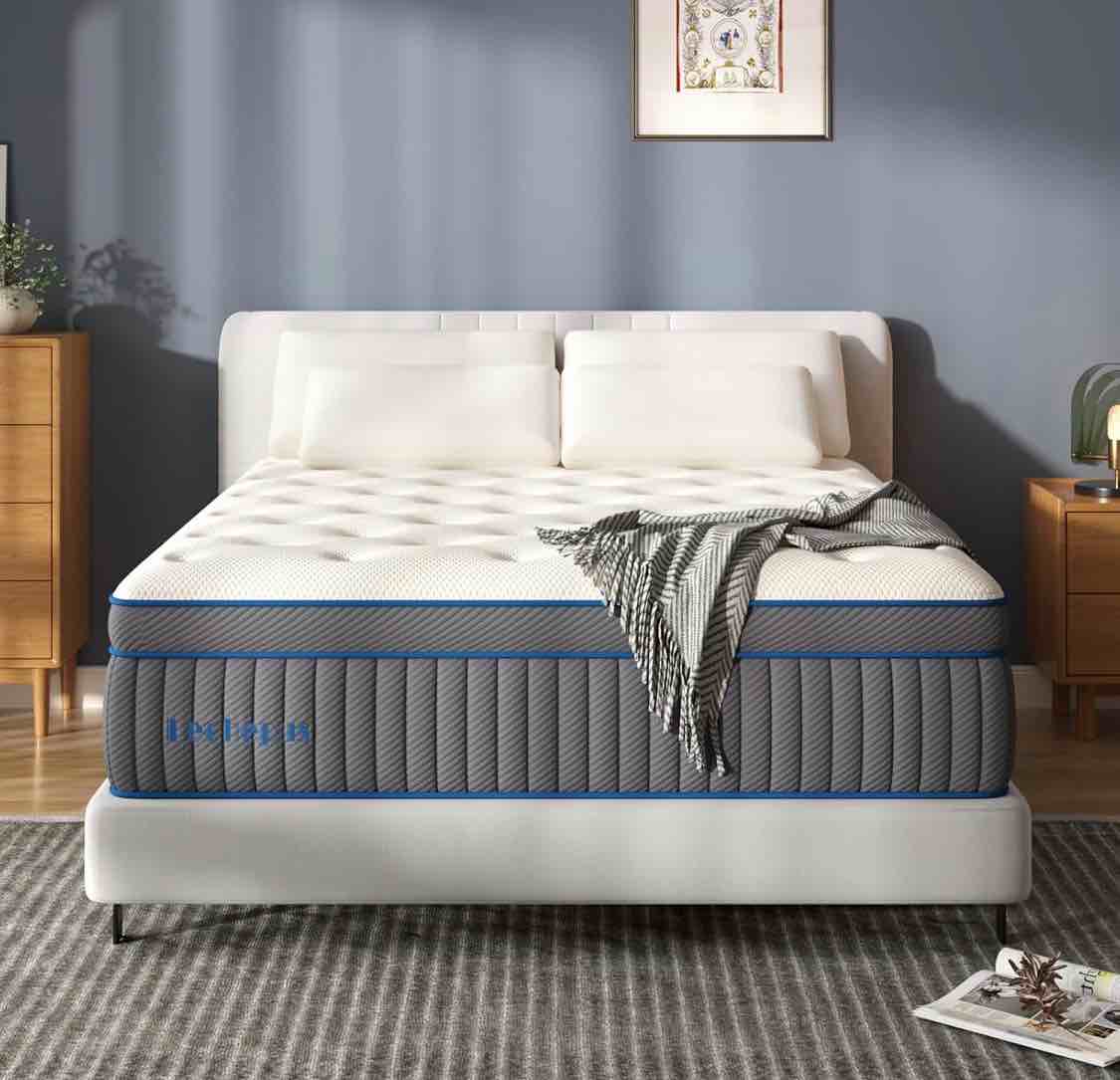 queen mattress,14 inch medium plush hybrid mattress,cooling gel memory foam with individually pocket springs,soft fabric mattress queen size for pressure relief,mattress in box,certipur-us