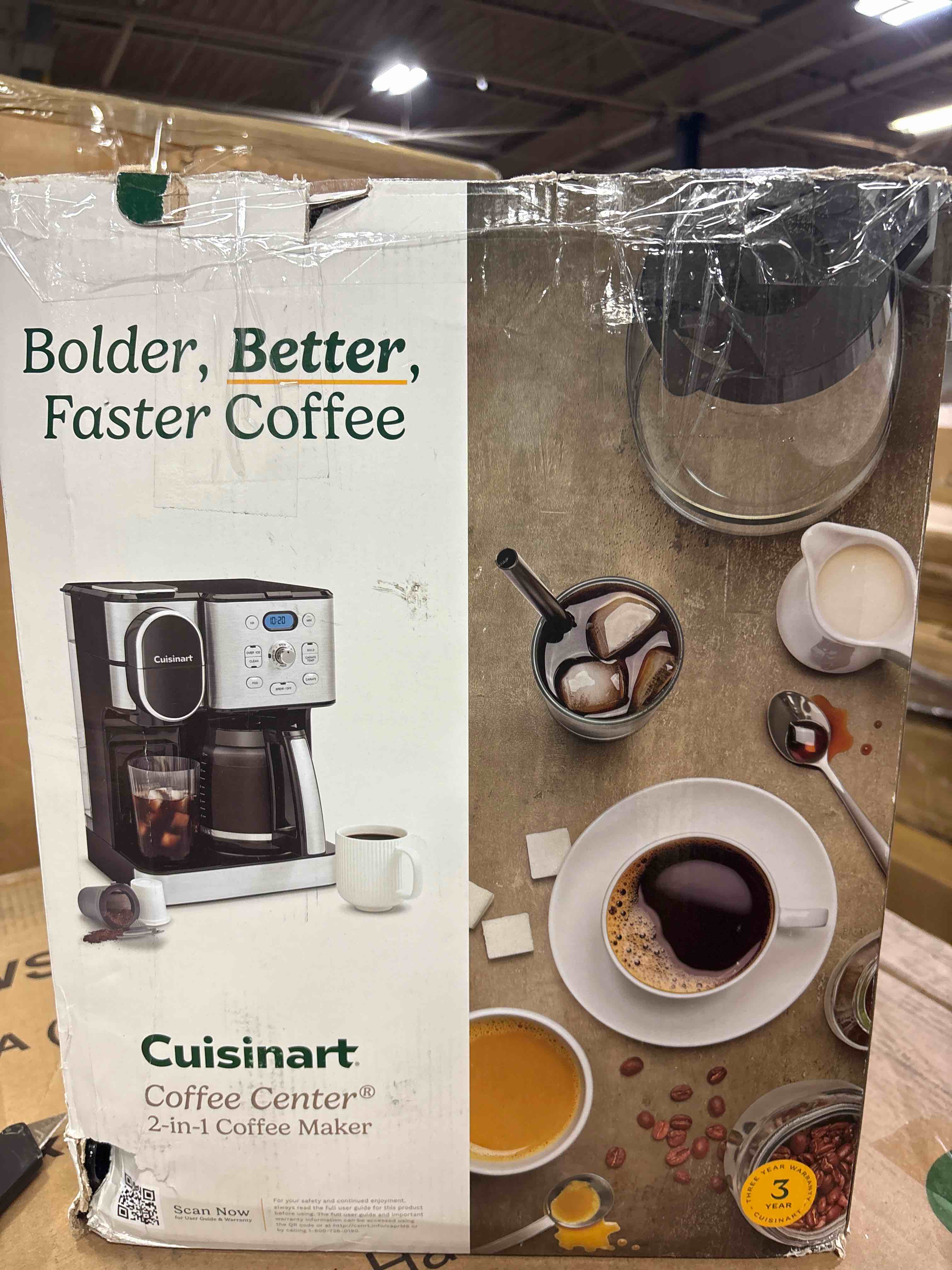 Condition photo showing As Is for Cuisinart Coffee Center 2-IN-1 Coffeemaker  Stainless Steel  SS-16, NO POT*