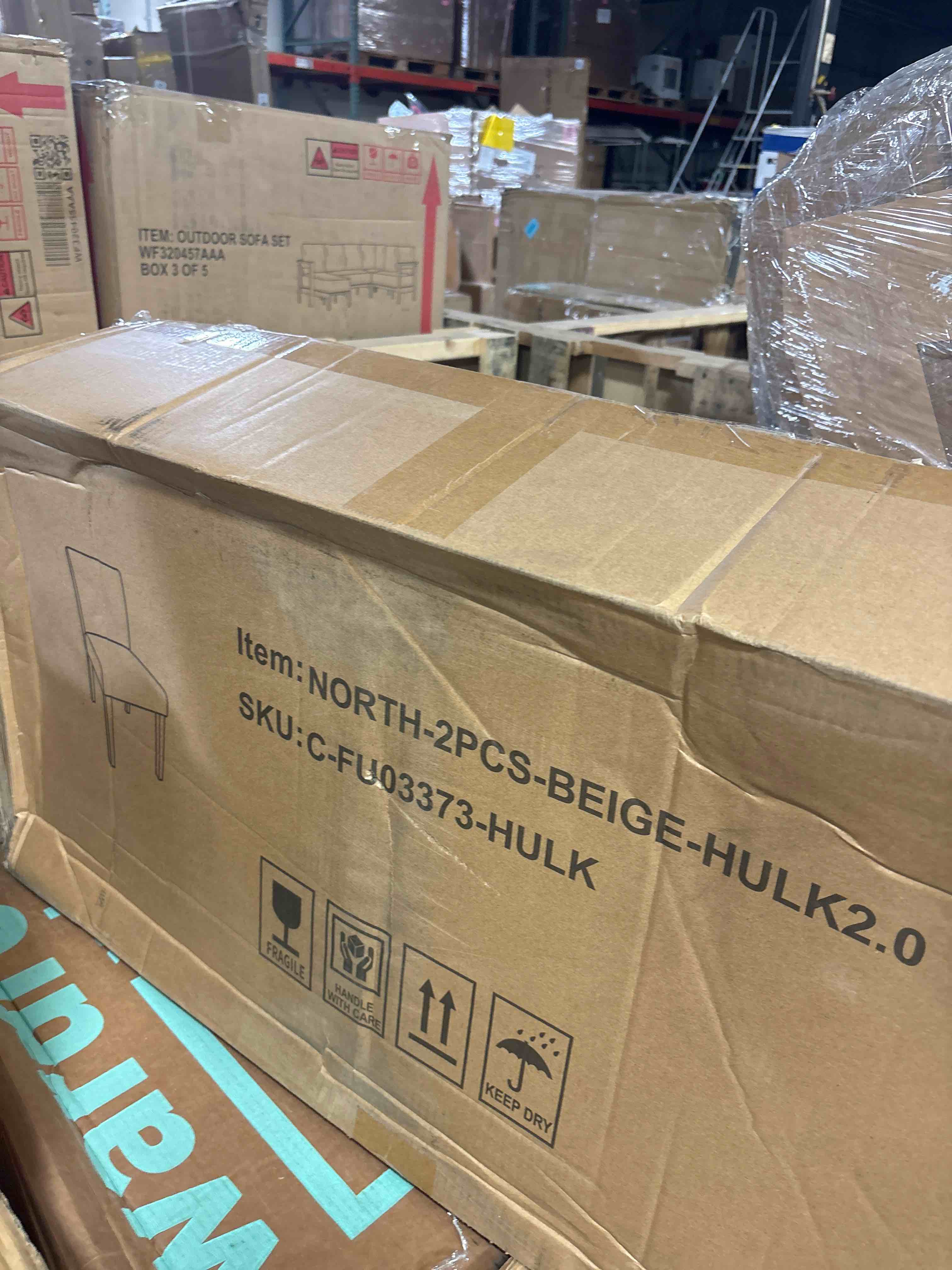 Condition photo showing New/Like New for  Linen Upholstered Solid Wood Dining Chair (Set of 2)