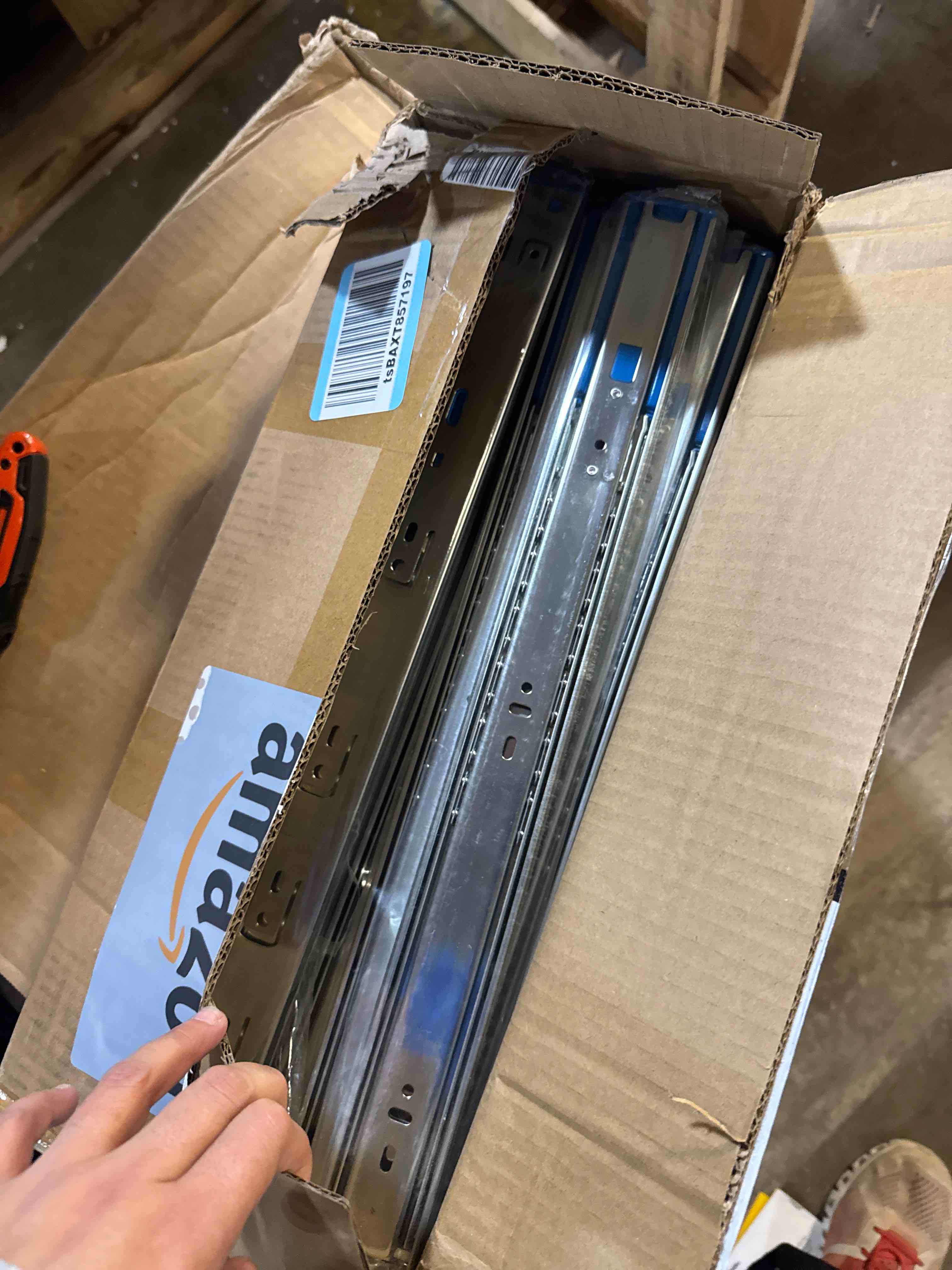 Condition photo showing New/Like New for 18 Inch 10 Pairs Soft Close Drawer Slides Full Extension Side Mount 100 LB Capacity Ball Bearing Sliding Heavy Duty Dresser Cabinet Rails