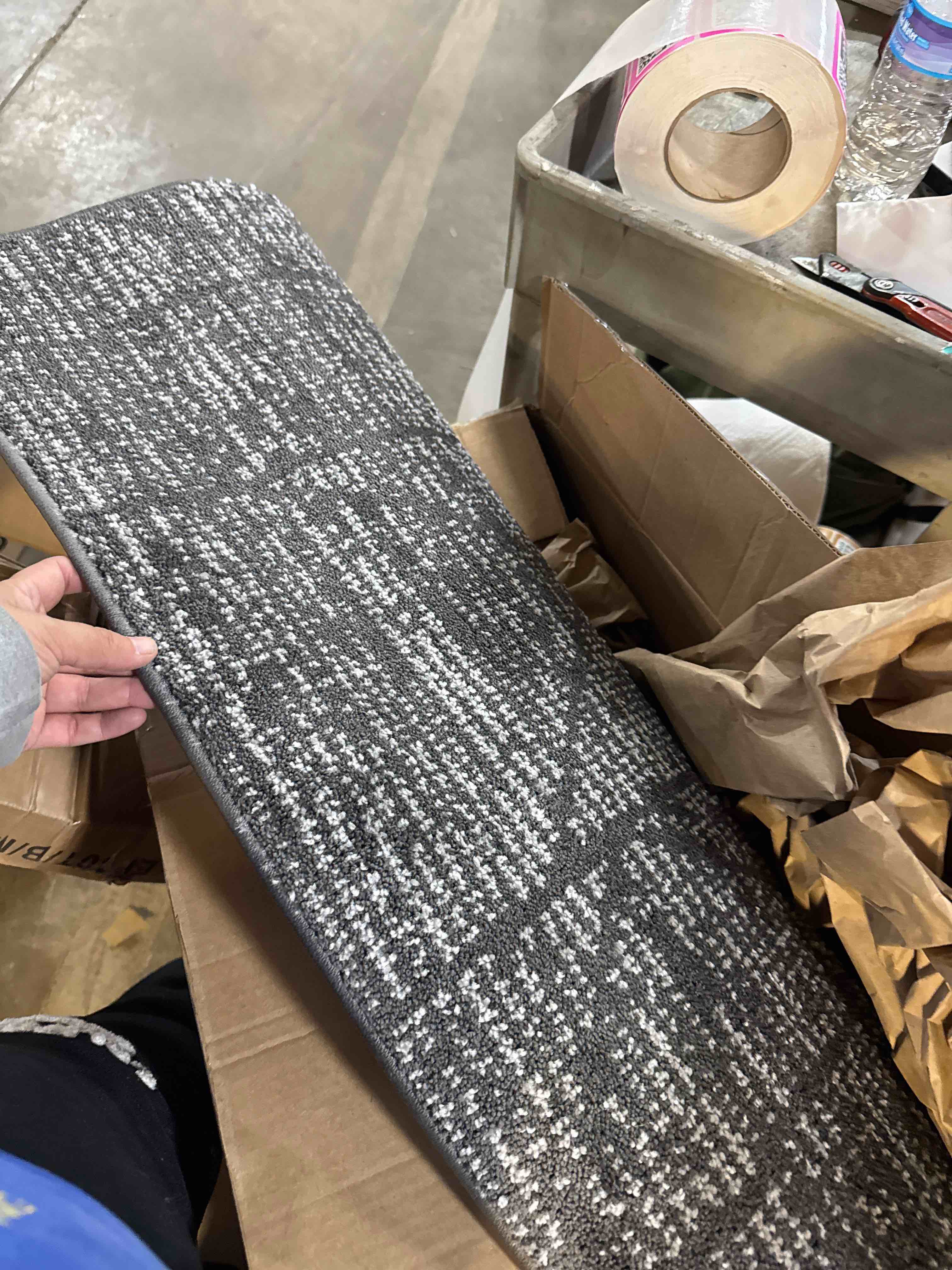 Condition photo showing New/Like New for Loloi II Kamala Collection KAM-06 Charcoal/Ivory 2'-7" x 8'-0" Runner Rug Charcoal / Ivory 2'-7" x 8'-0"