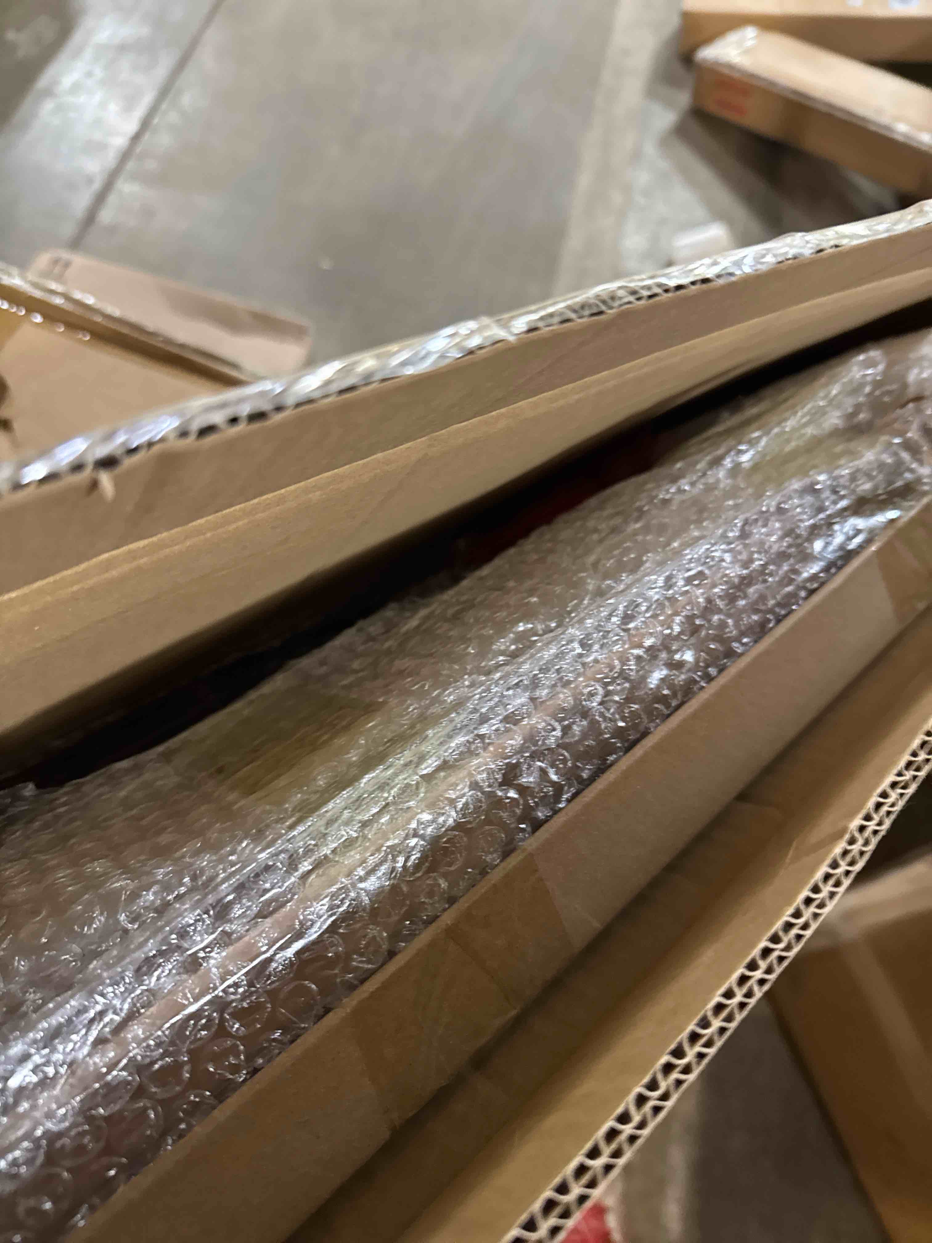 Condition photo showing New/Like New for Farmhouse Solid Wood Entryway Bench – 43.4 Inches Rustic Long Bench, Dining Bench with Angled Legs, Hand-Finished Natural Grain, for Foyer, Hallway, Bedroom