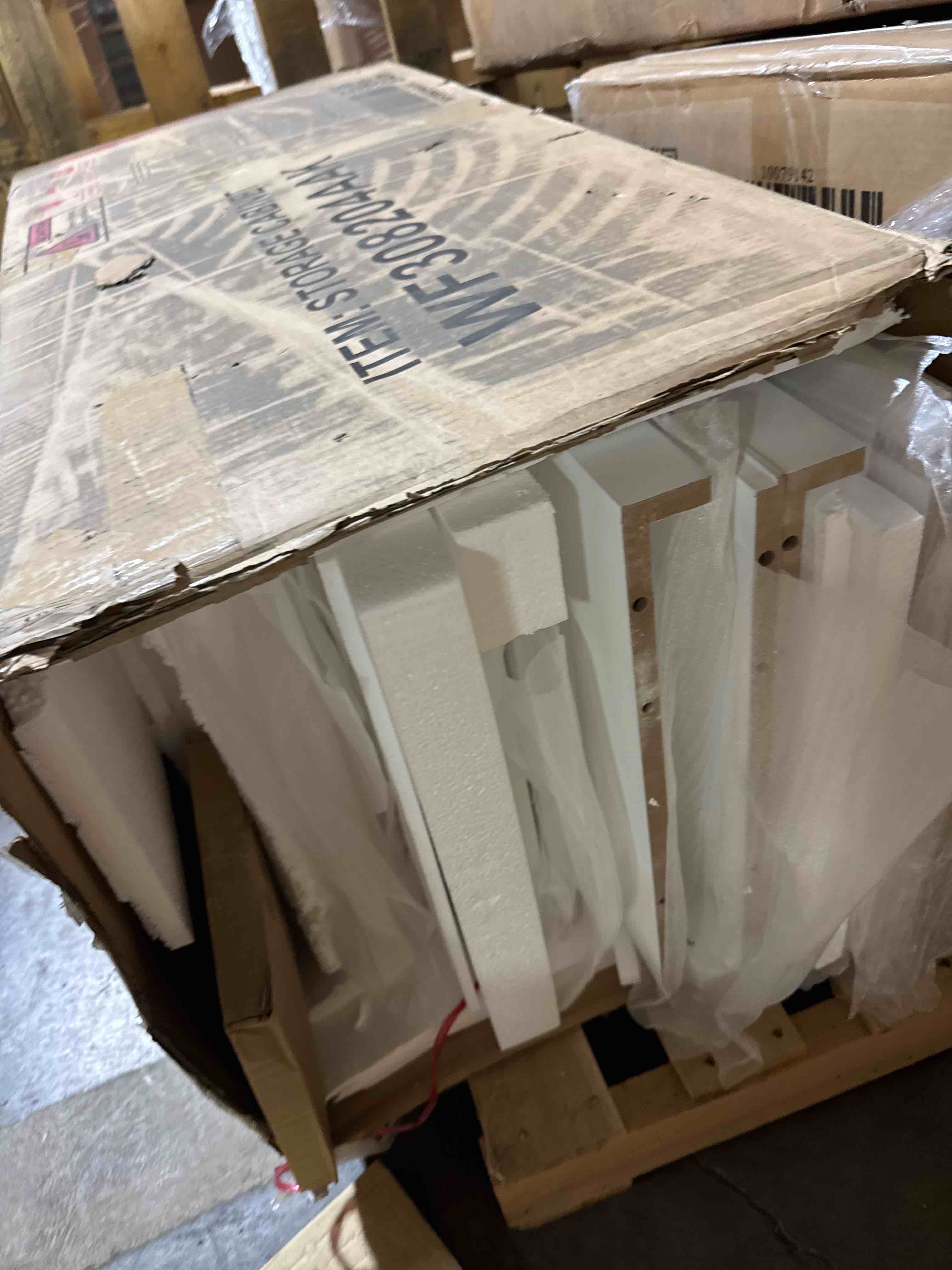 Condition photo showing Good Condition for Flieks Bathroom Storage Cabinet with Doors and Drawer, Multiple Storage Space, Adjustable Shelf, White