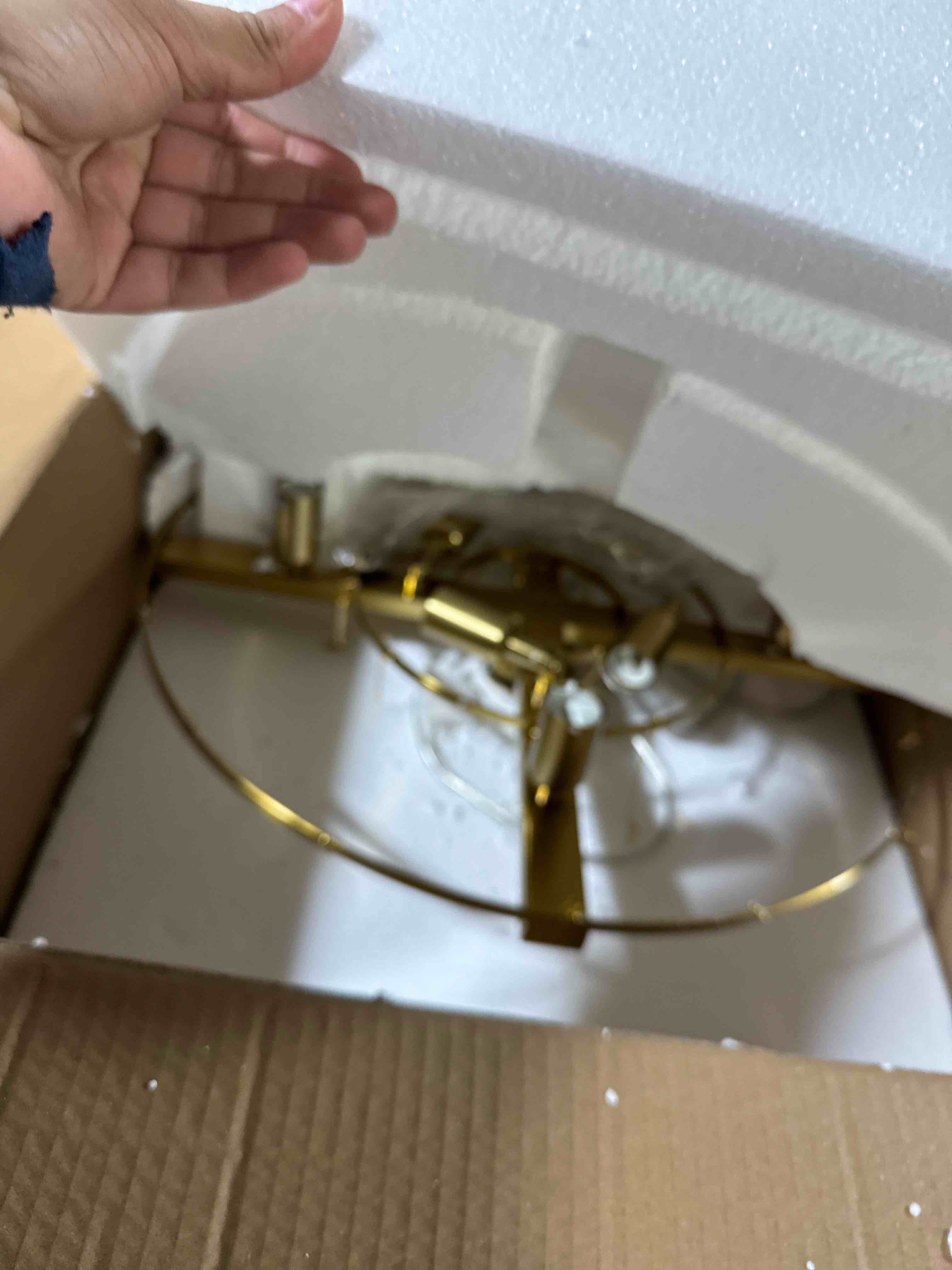 Condition photo showing Good Condition for Yader 8- Light Dimmable Tiered Bubble Chandelier with Textured Globe Glass