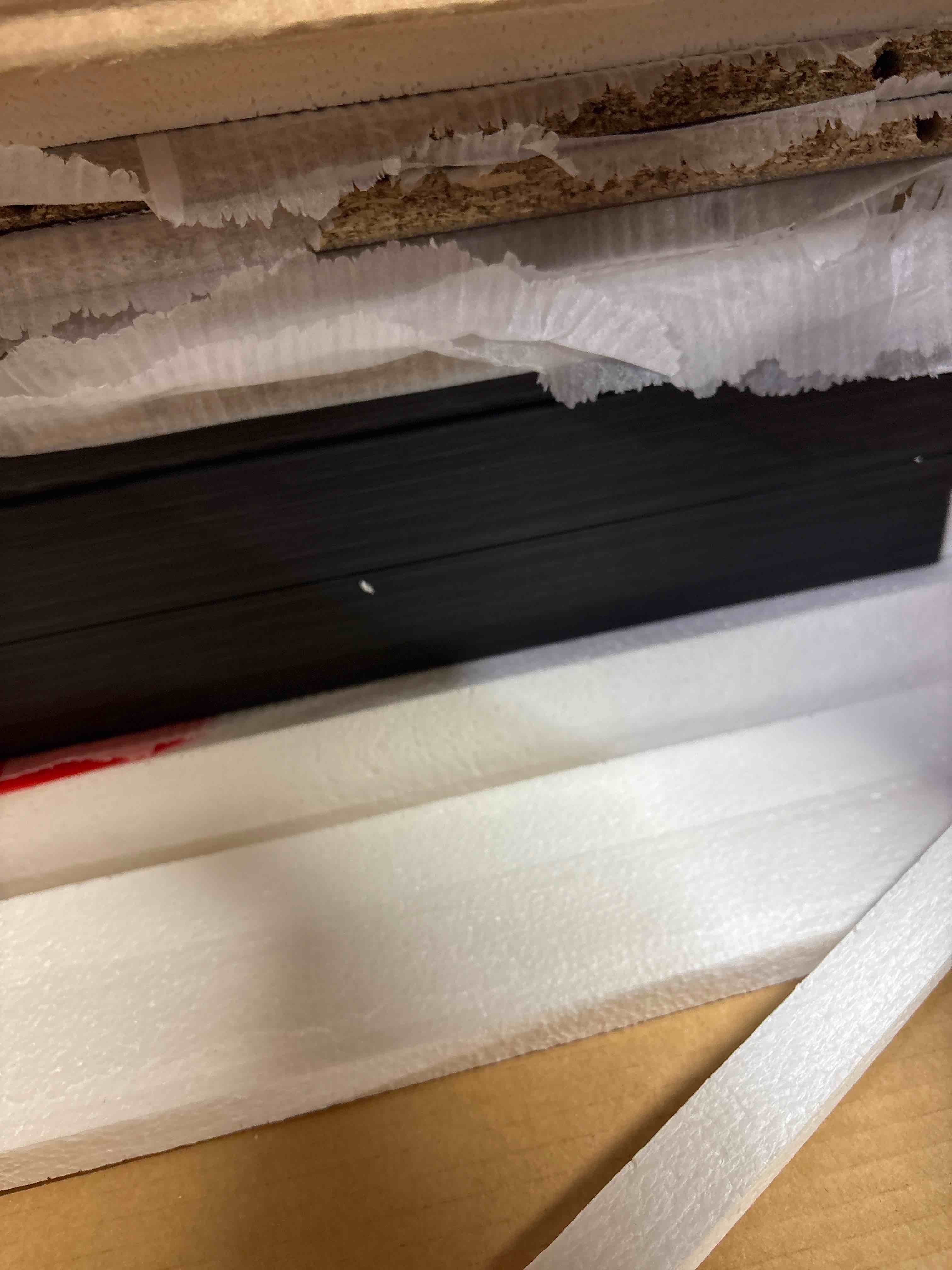 Condition photo showing New/Like New for BELLEZE Modular Sideboard Buffet Cabinet with Storage, 35 Inch Modern Credenza with Doors and Adjustable Shelves, Fluted Black Console Table with Faux Marble Panel for Kitchen, Entryway, Dining Room