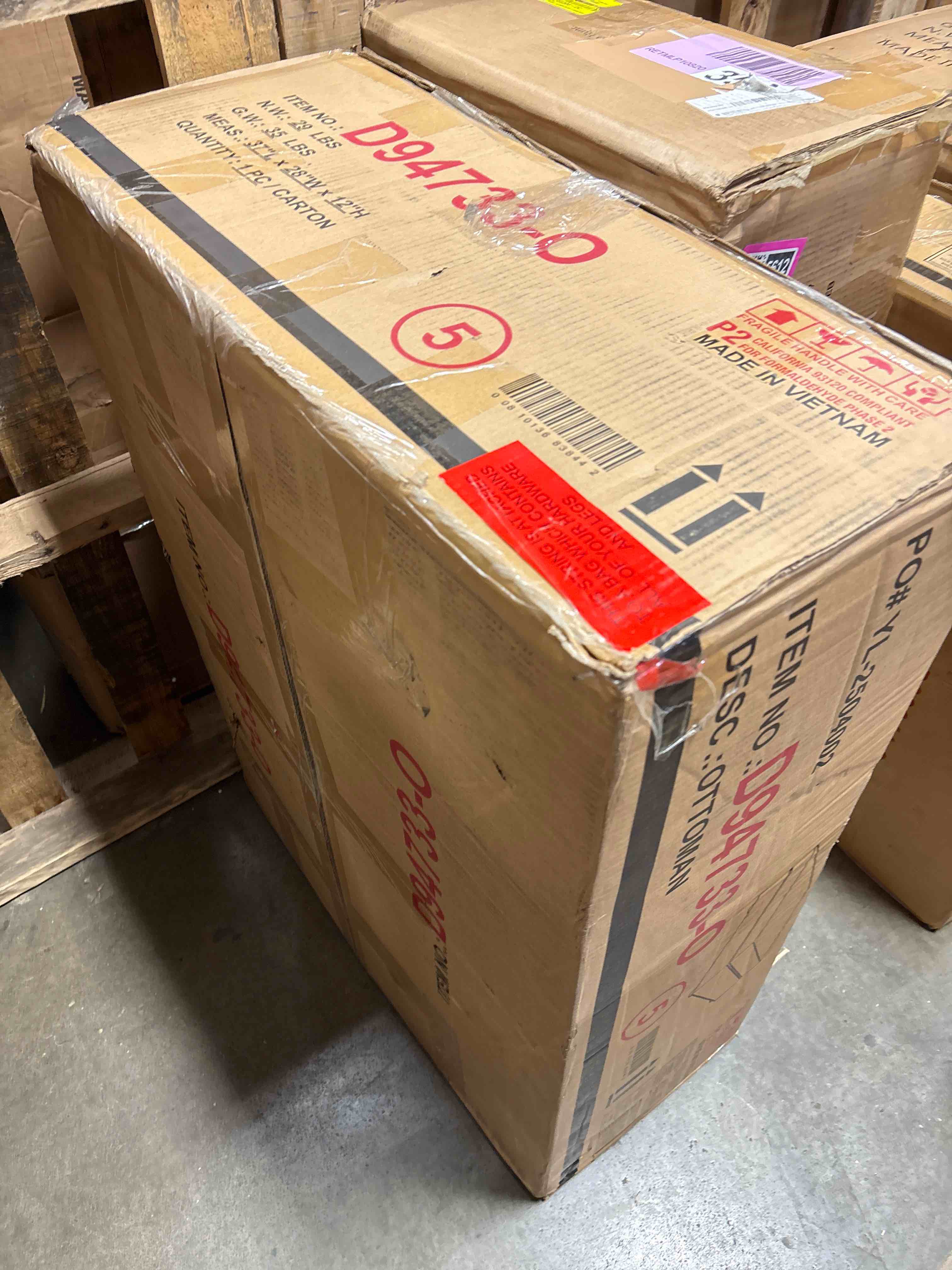 Condition photo showing Good Condition for Corduroy Ottoman Only 28" x 37"