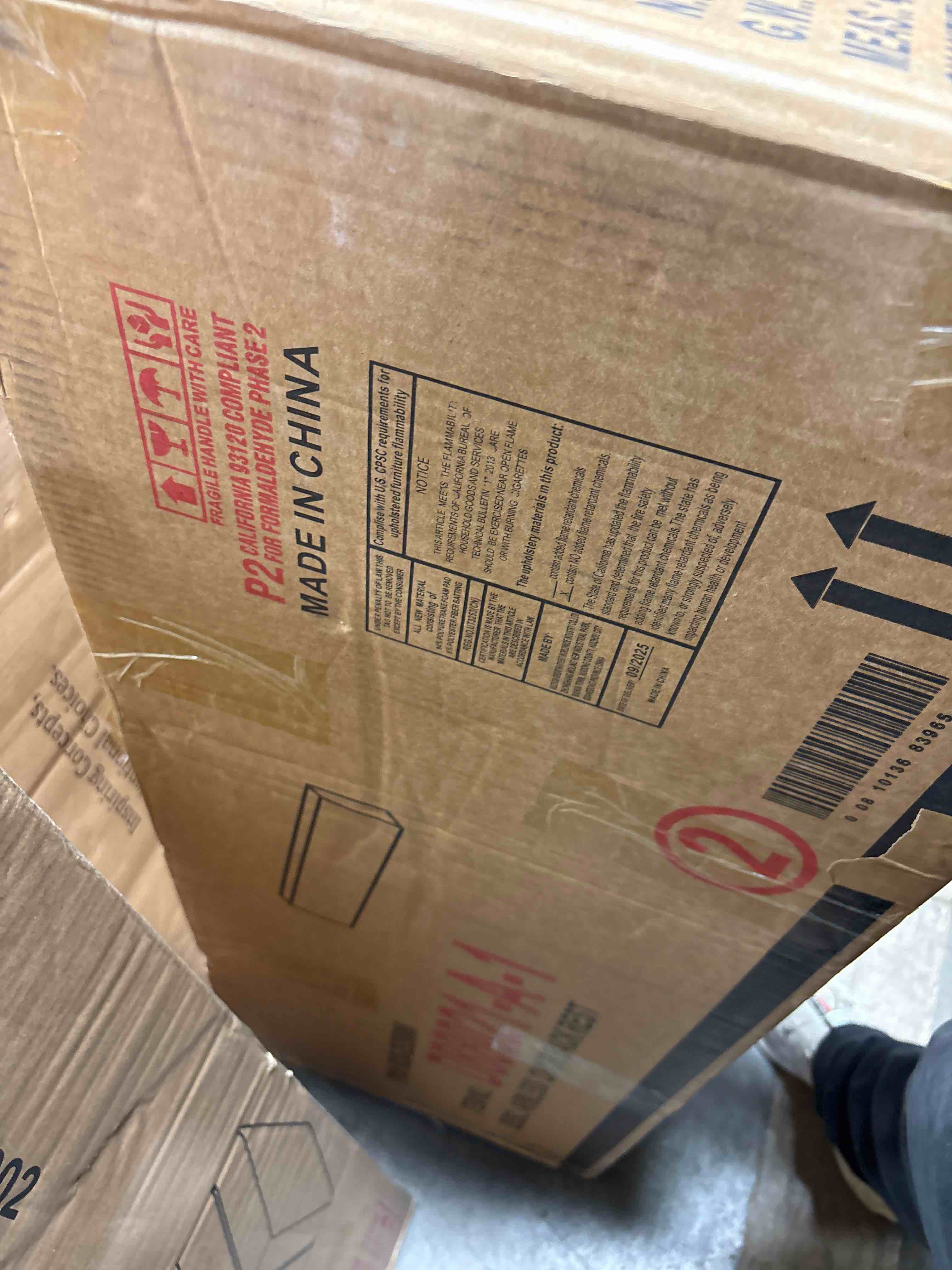 Condition photo showing Good Condition for Bonsell 6 - Piece Upholstered Sectional, INCOMPLETE BOX A-1 ONLY*