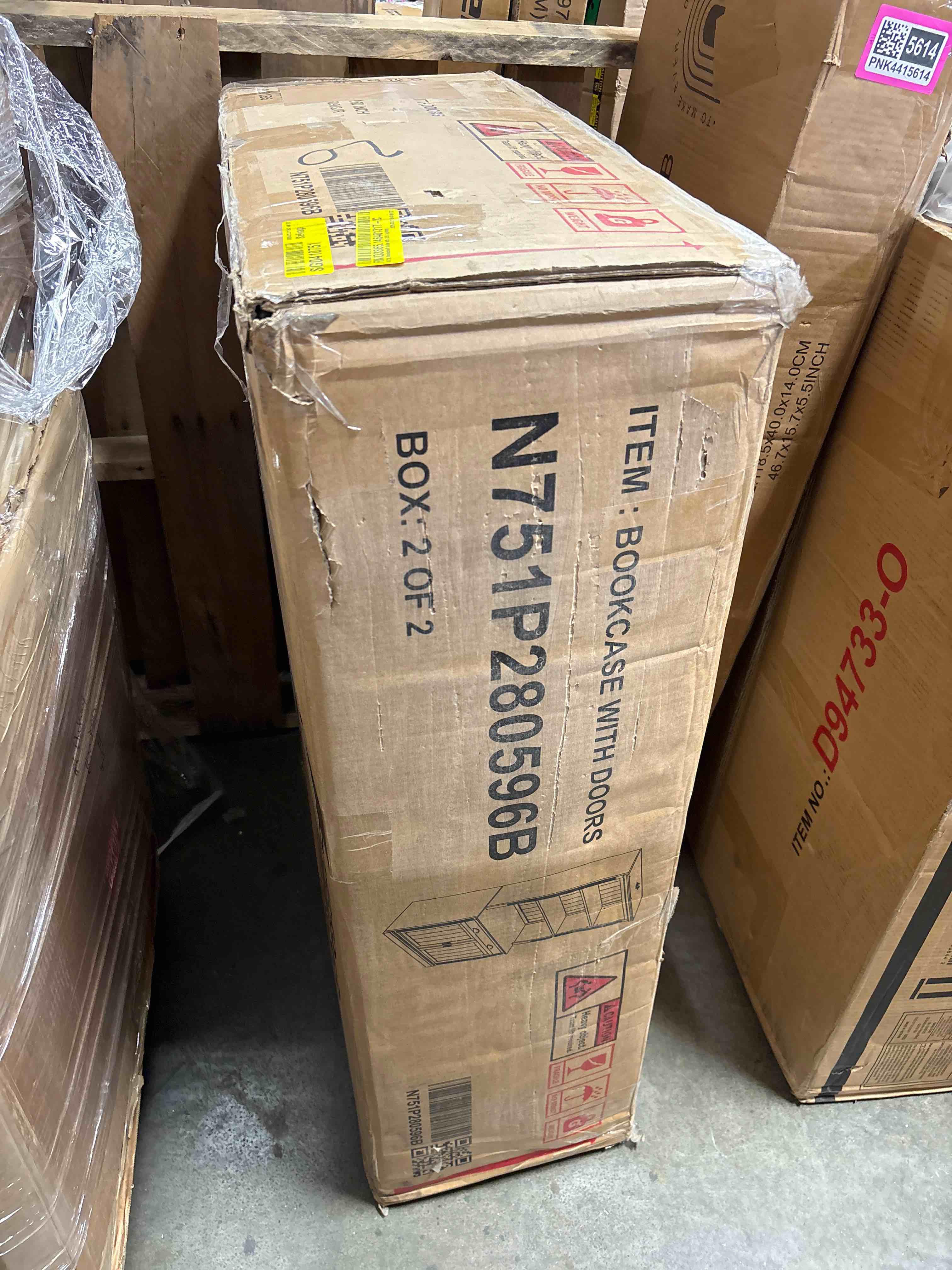 Condition photo showing Good Condition for 83.4"Tall Bookshelf Suite with LED Lighting, BOX B ONLY*