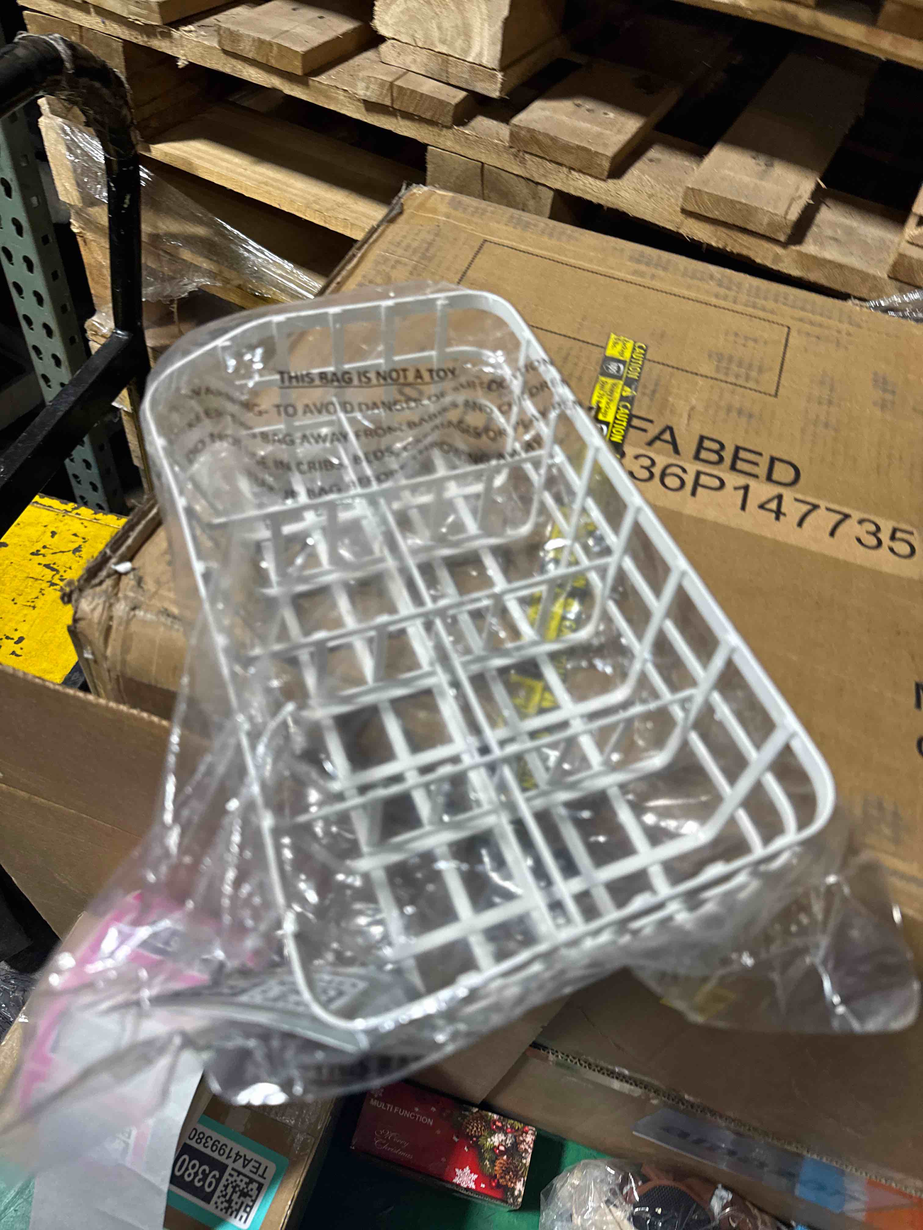 Condition photo showing New/Like New for Tea Bag Organizer Caddy - Metal Tea Box Storage Holder for Cups, Pods, Packets, Condiment Accessories - White