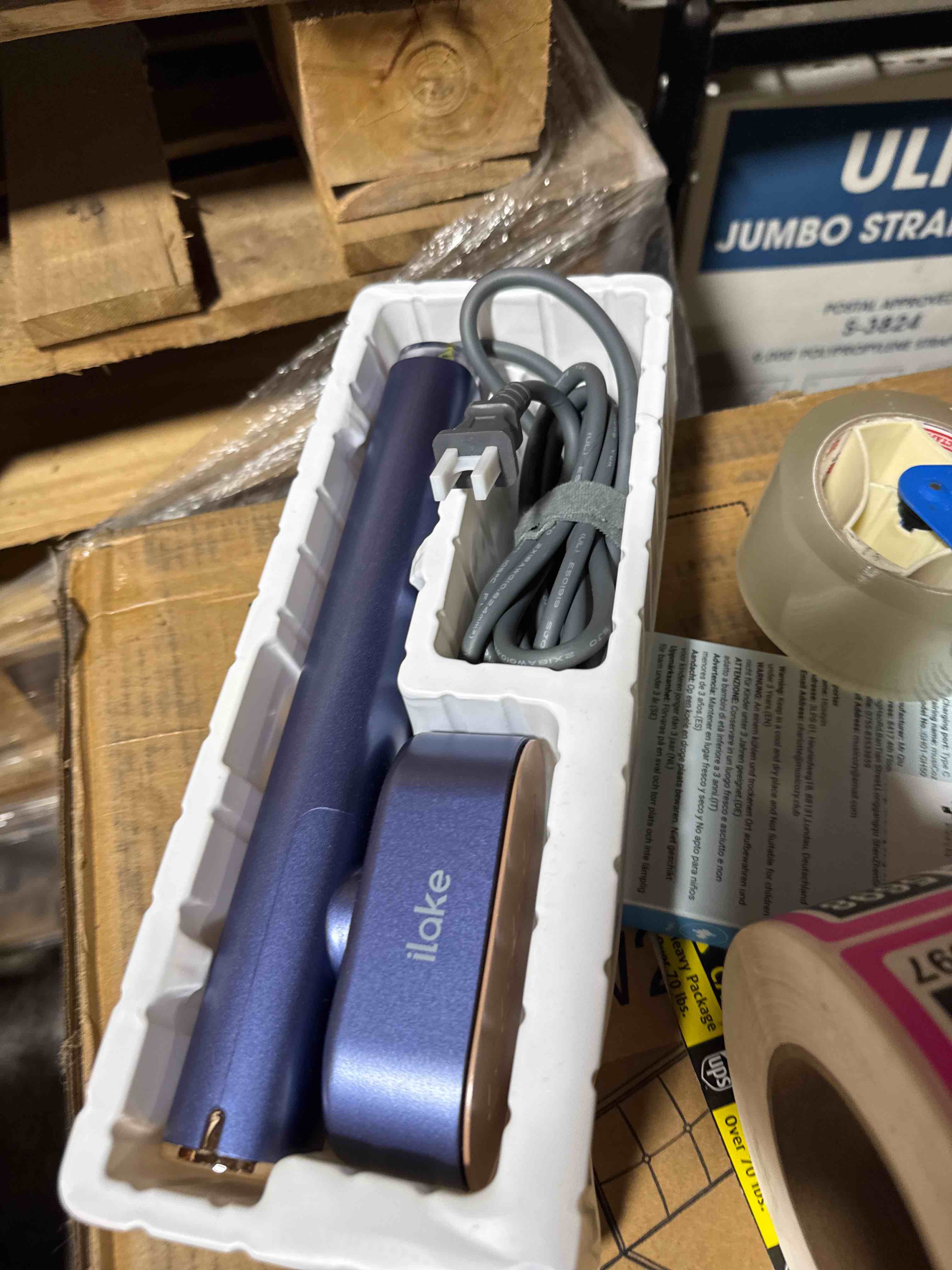 Condition photo showing New/Like New for Travel Steamer for Clothes, 100-240V Dual Voltage Portable Garment Steamer, 1000W Travel Size Handheld Steamer & Iron 2 in 1 for Global & Europe Travel, Business, Home, Blue