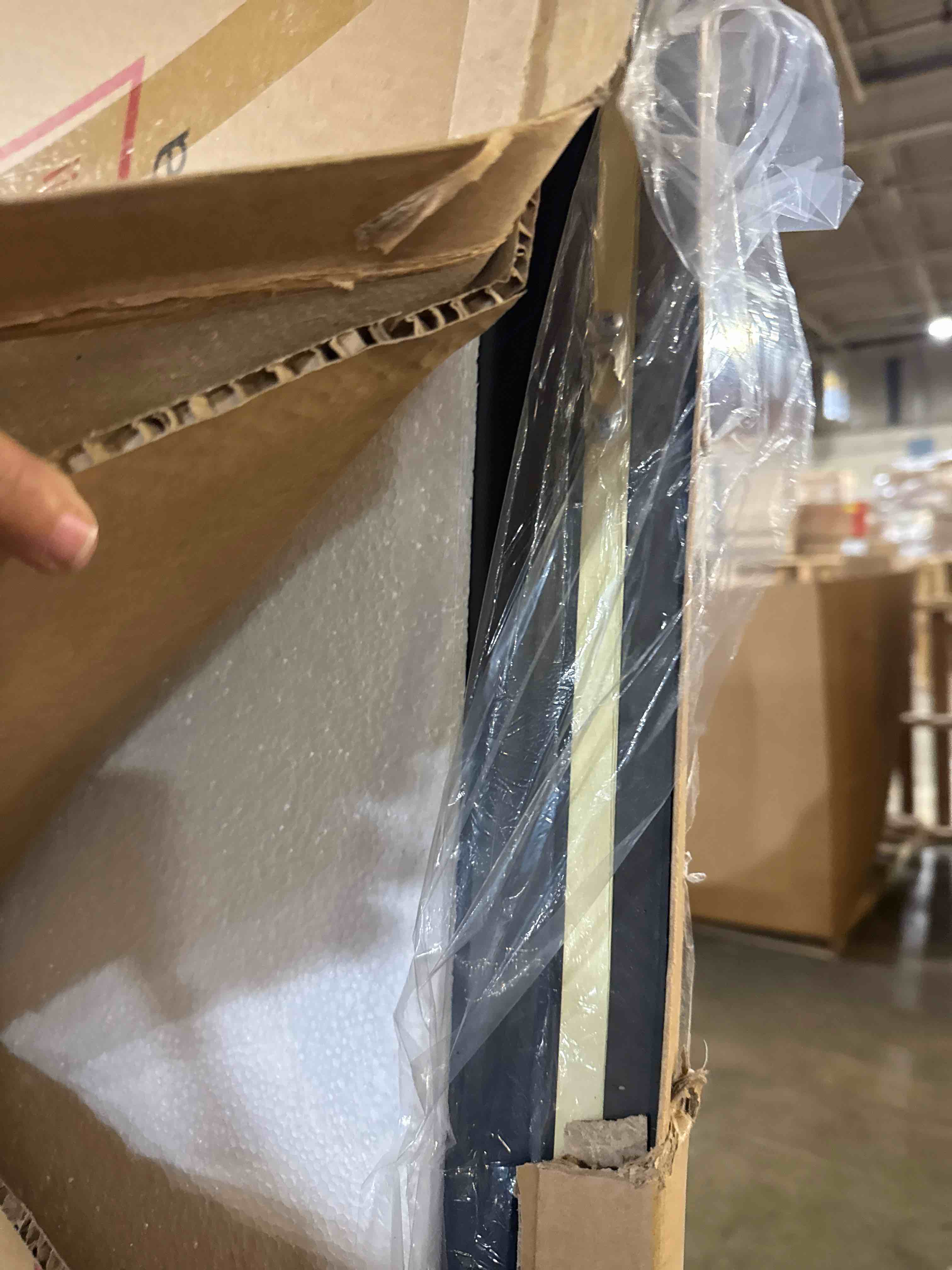 Condition photo showing New/Like New for Koonmi 34"x76" Arched Full Length Mirror, Gold Large Floor Mirror with Aluminum Alloy Frame, Standing, Hanging or Leaning Wall-Mounted Vanity Mirror for Living Room and Bedroom 76"L x 34"W Gold