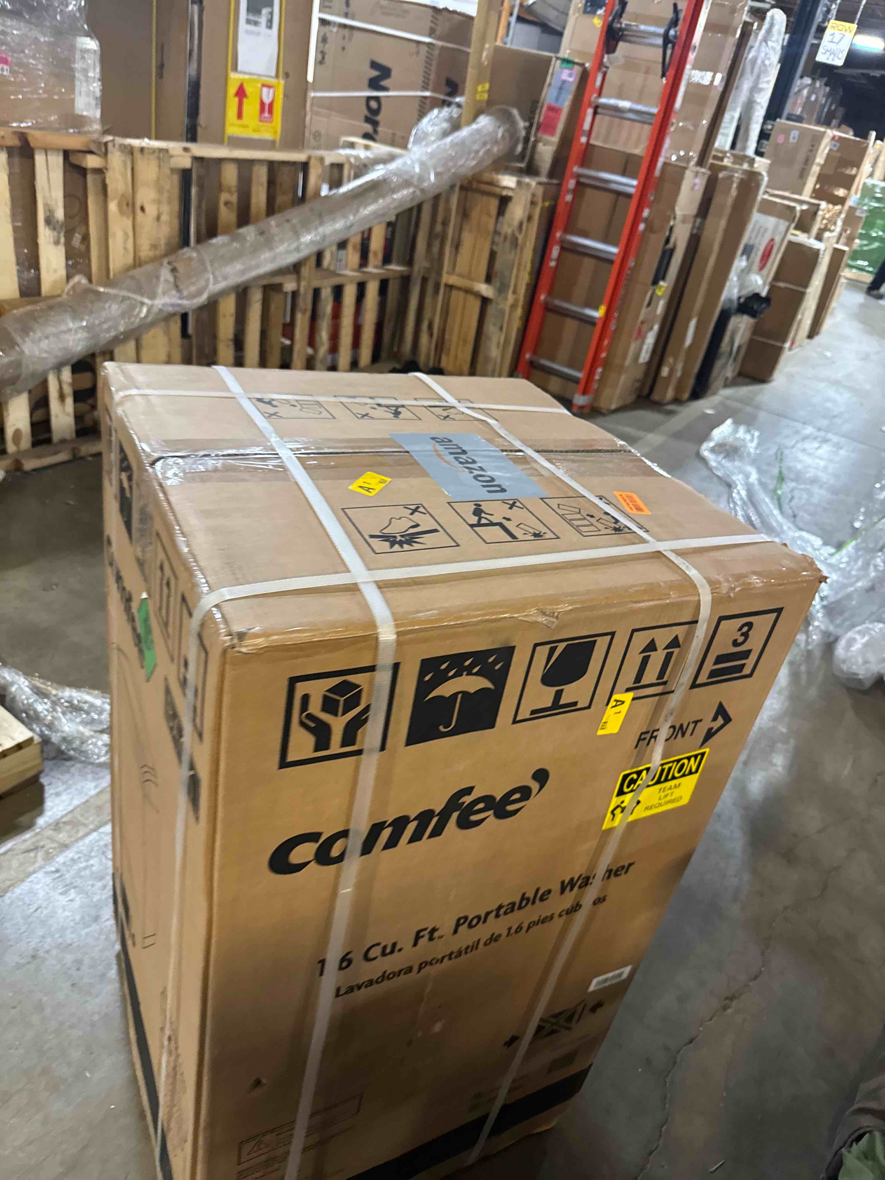 Condition photo showing New/Like New for COMFEE’ 1.6 Cu.ft Portable Washing Machine, 11lbs Capacity Fully Automatic Compact Washer with Wheels, 6 Wash Programs Laundry Washer with Drain Pump, Ideal for Apartments, RV, Camping, Magnetic Gray (B089YSKJY6)