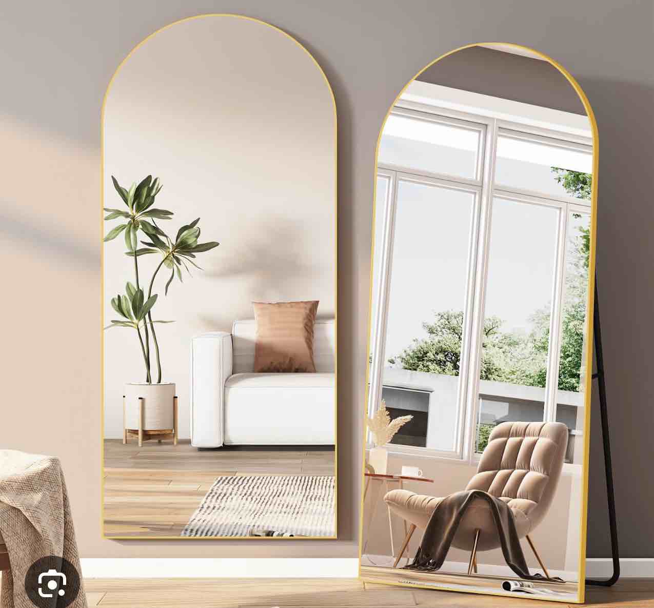 Aqoiiop Full Length Mirror 71" x 31" Large Arched Mirror 