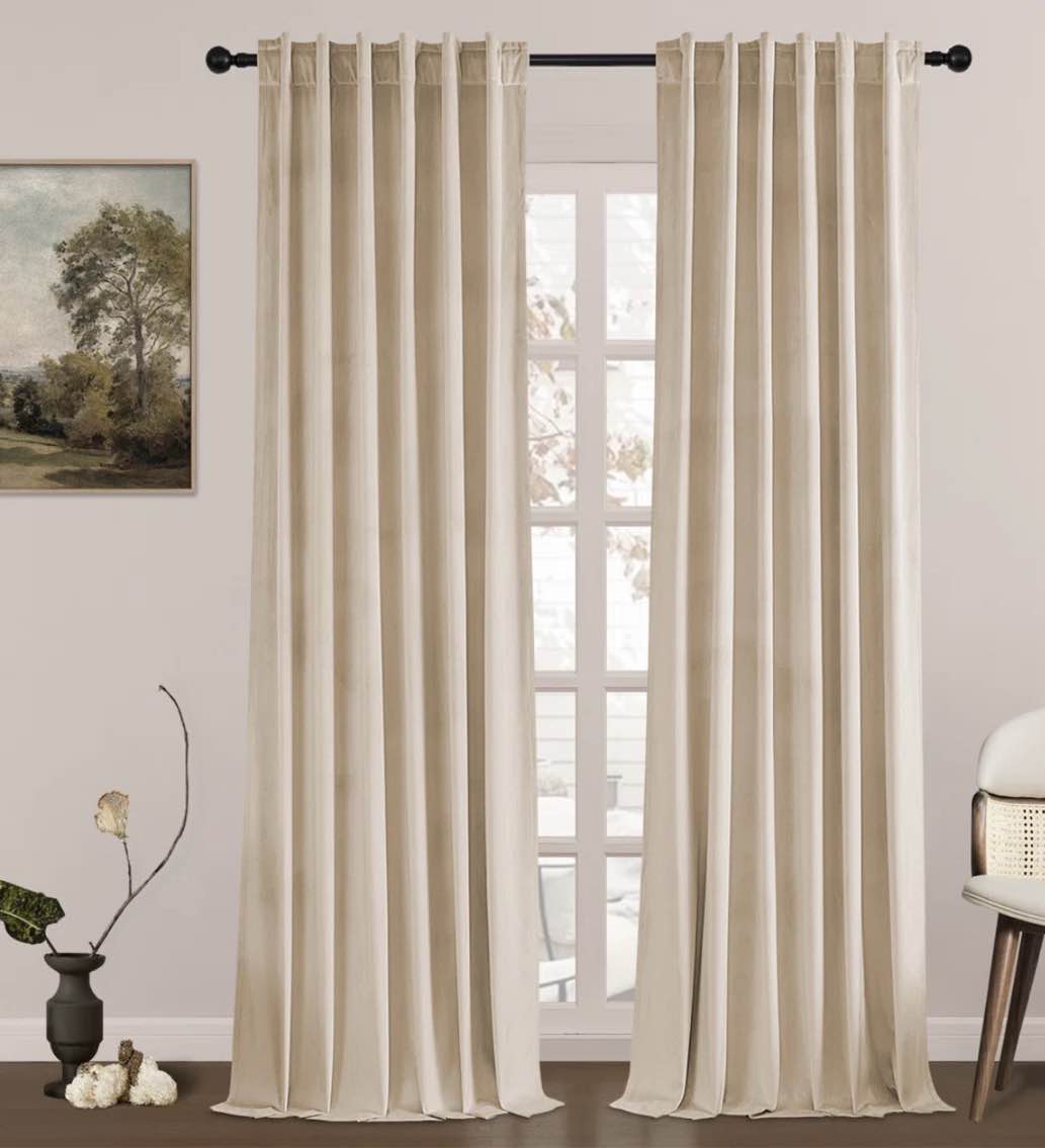 ike solid 70% - 85% blackout rod pocket back curtain panels ( set of 2)