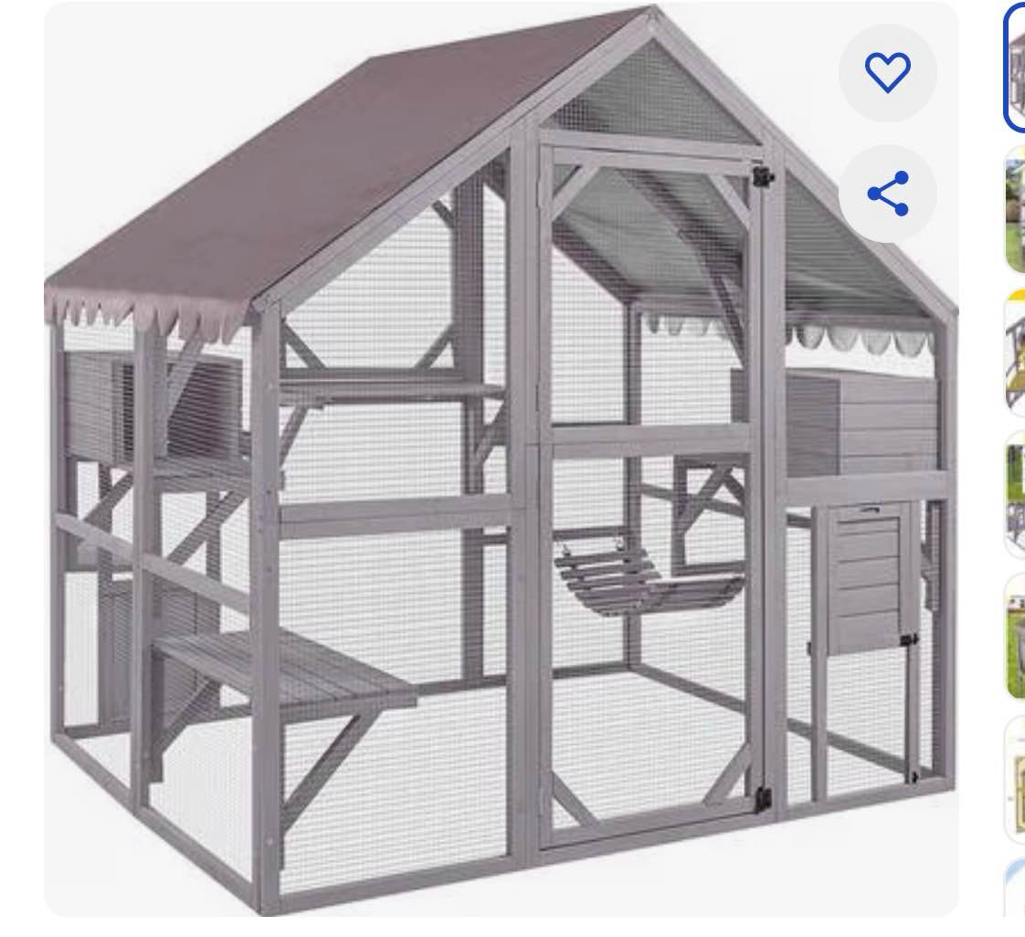 Aivituvin AIR52 Outdoor Wooden Cat House, Gray, Medium ( Incomplete Box 4 of 4 ONLY)