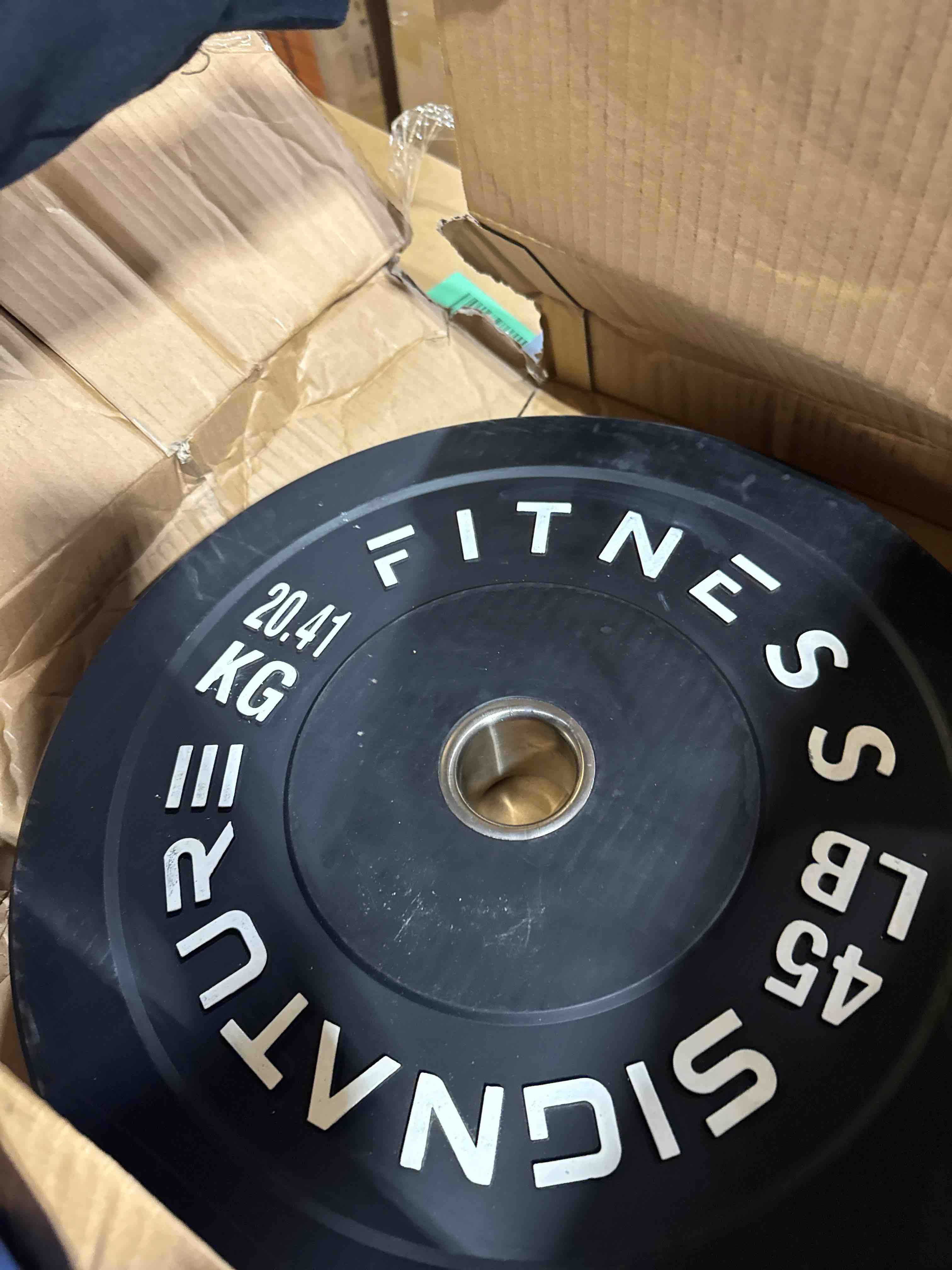 Condition photo showing Good Condition for alvantor olympic rubber barbell bumper plates for strength training and weight lifting