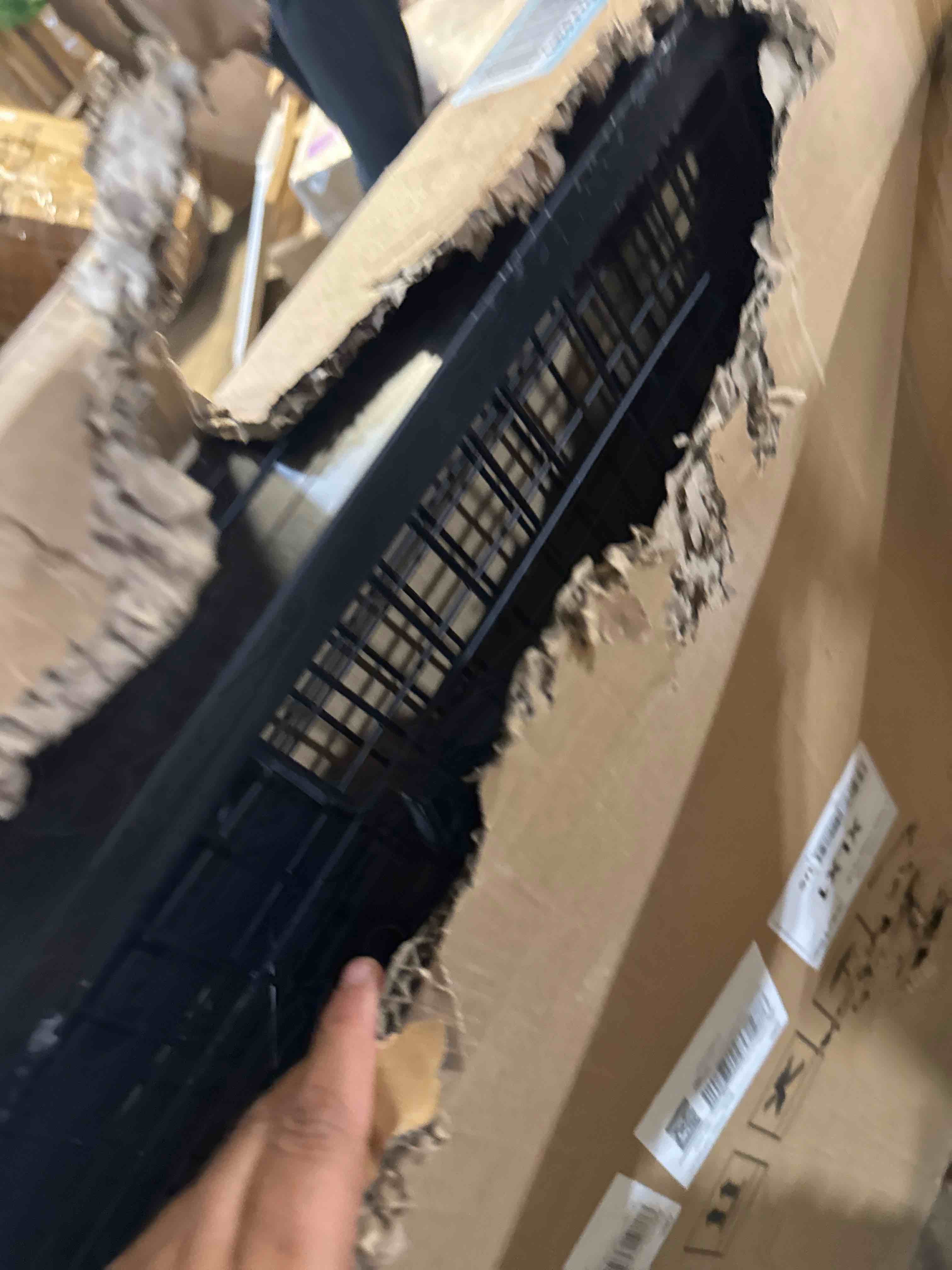 Condition photo showing New/Like New for eastern tree 2 packs 3'x 6' two-double gridwall panels tower with t-base floorstanding, black wire grid wall panels with wheels legs, craft fair display rack, art display stand, show rack