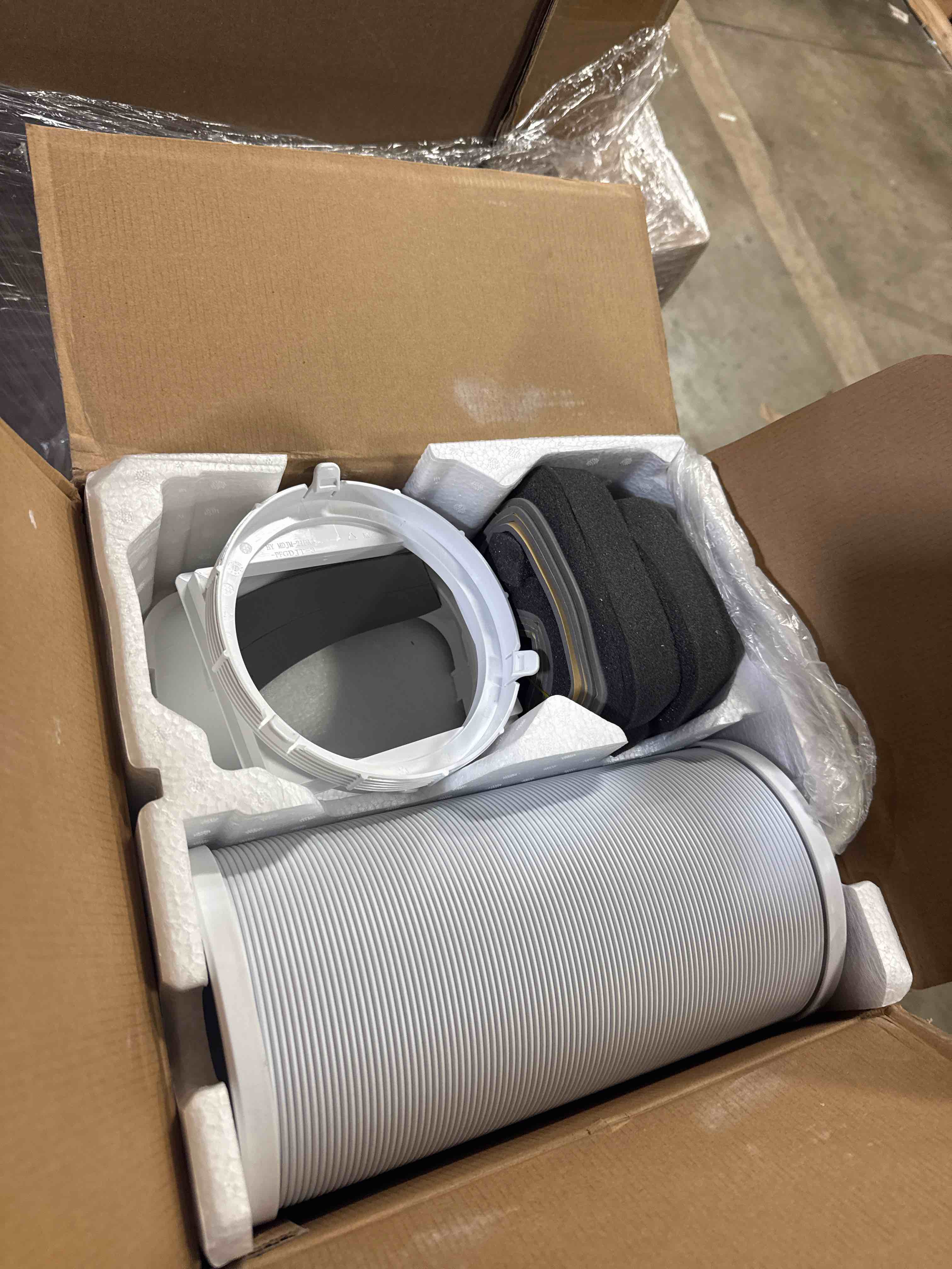 Condition photo showing New/Like New for midea 8,500 btu ashrae (5,000 btu sacc) portable air conditioner, smart control, cools up to 150 sq. ft., with dehumidifier & fan mode, easy- to-use remote control & window installation kit included 8,500 btu-smart