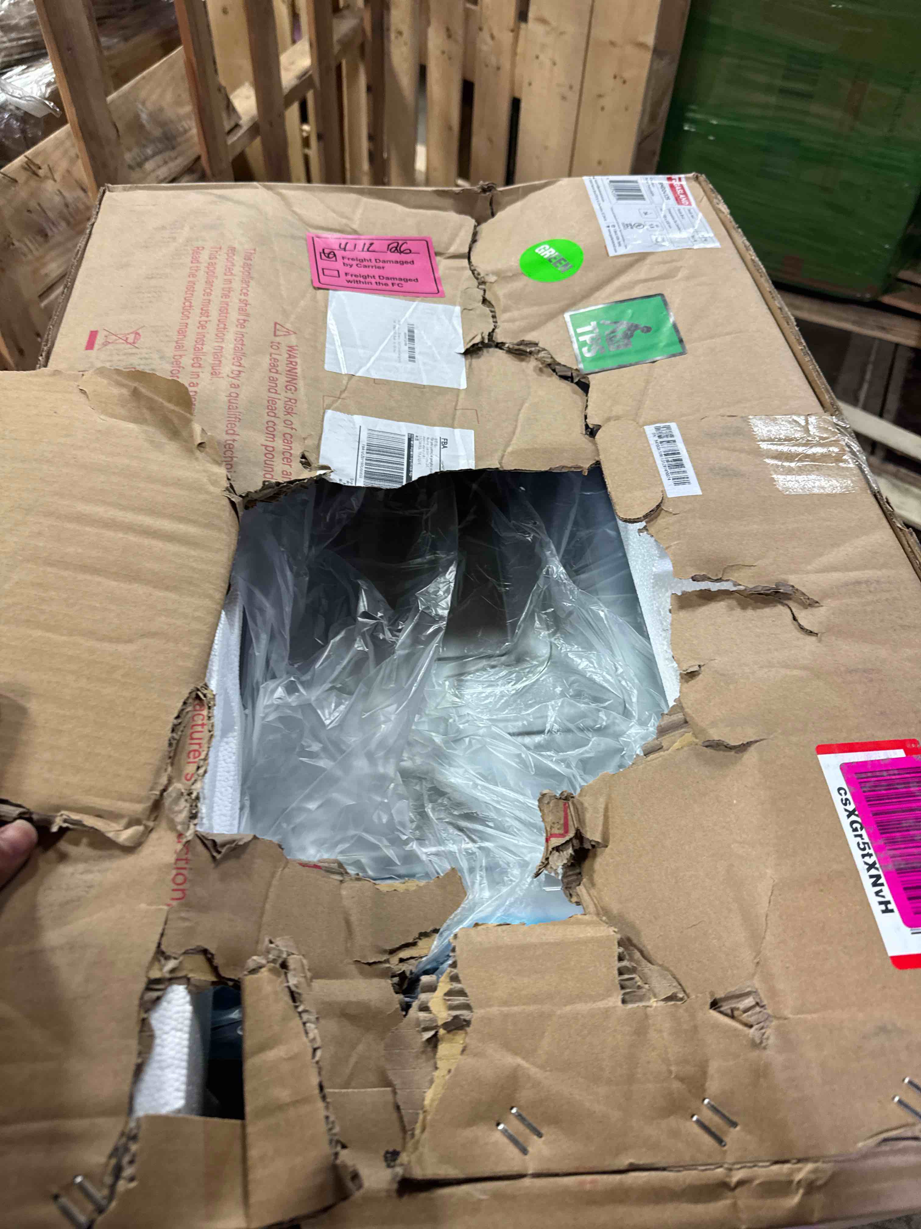 Condition photo showing New/Like New for gasland 24 inch 1.2 cu. ft. built-in microwave drawers in stainless steel  1000 w