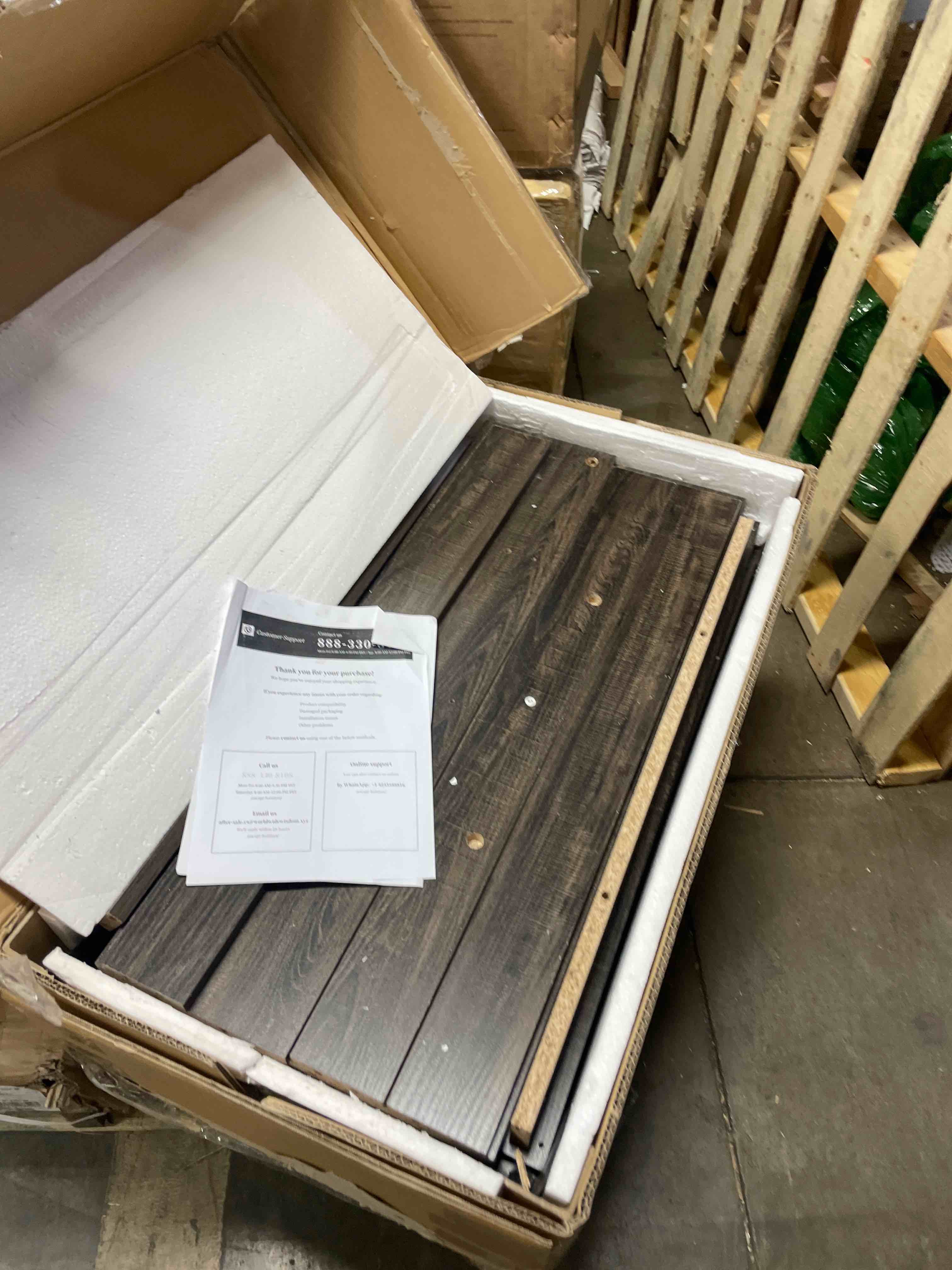 Condition photo showing Good Condition for yitahome bakers rack with power outlet and storage cabinet door, 5-tiers kitchen tall microwave stand, farmhouse small pantry hutch, thickened counter coffee bar station with shelves, black oak ( incomplete box 1 only)