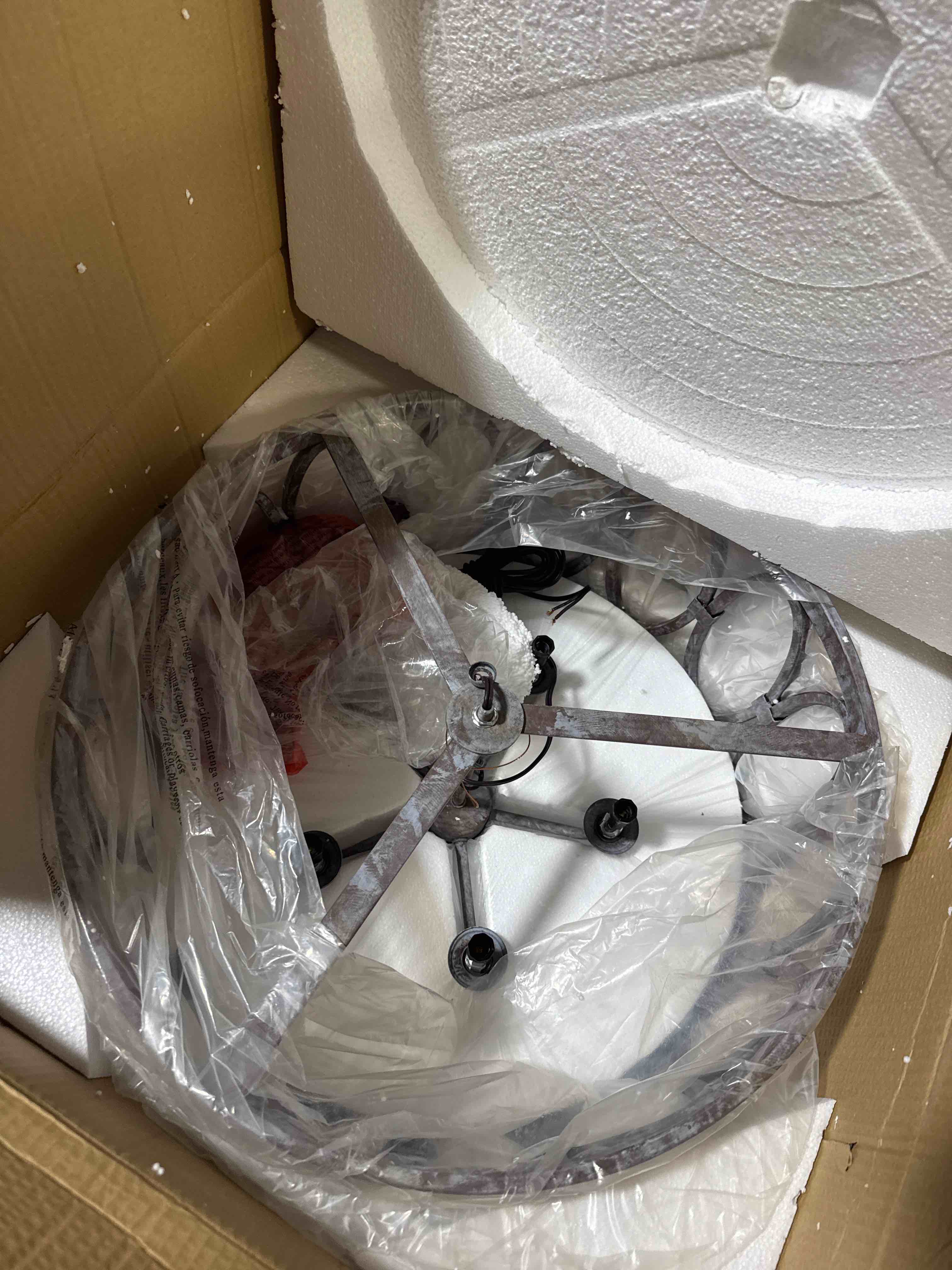 Condition photo showing Good Condition for patrice 5-light chandelier in deep abyss by sean lavin