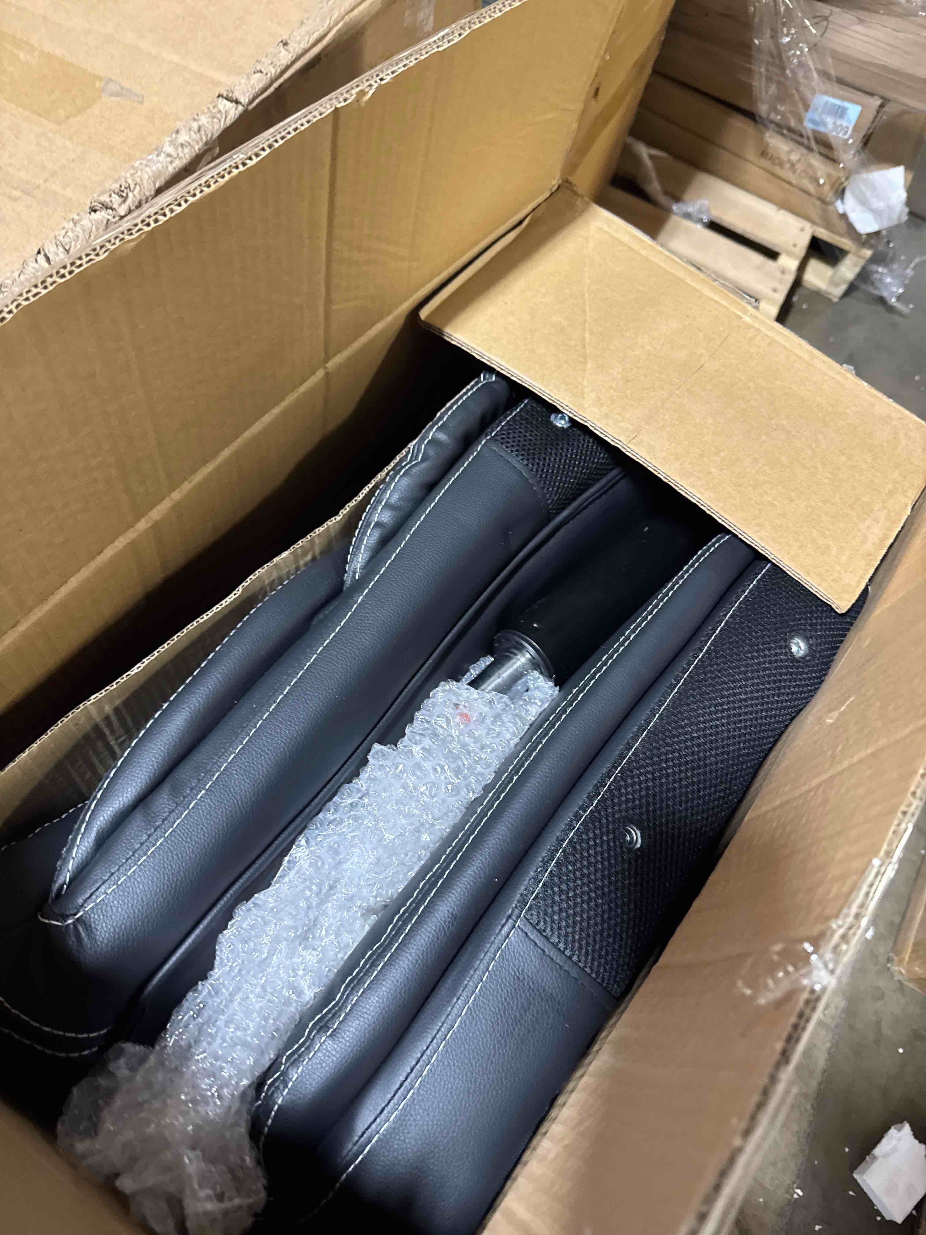 Condition photo showing New/Like New for leather office chair, pu home computer desk chairs with ergonomic back support, 360°swivel free?small gmaing chair with wheels and adjustable armrests, for short people use, black