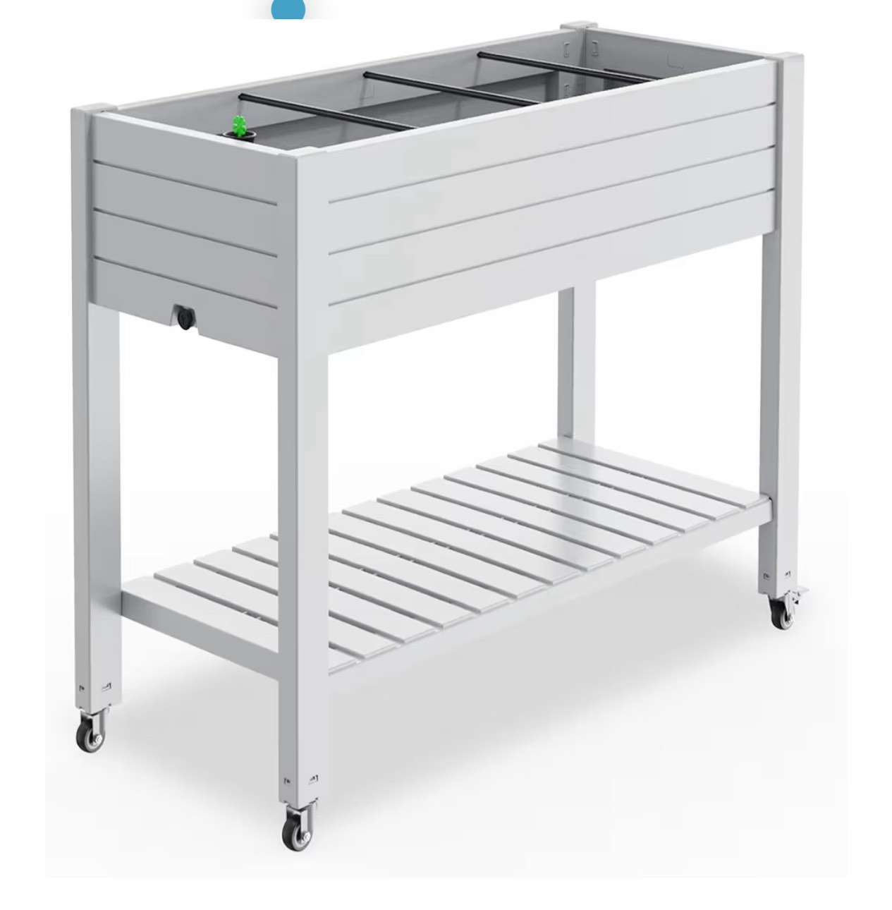 durable resin raised garden bed with drainage holes & reinforced corners - lightweight flower boxes outdoor for vegetables, herbs, and patio garden enclosure system (ashen, 43.31*17.72*33.66)