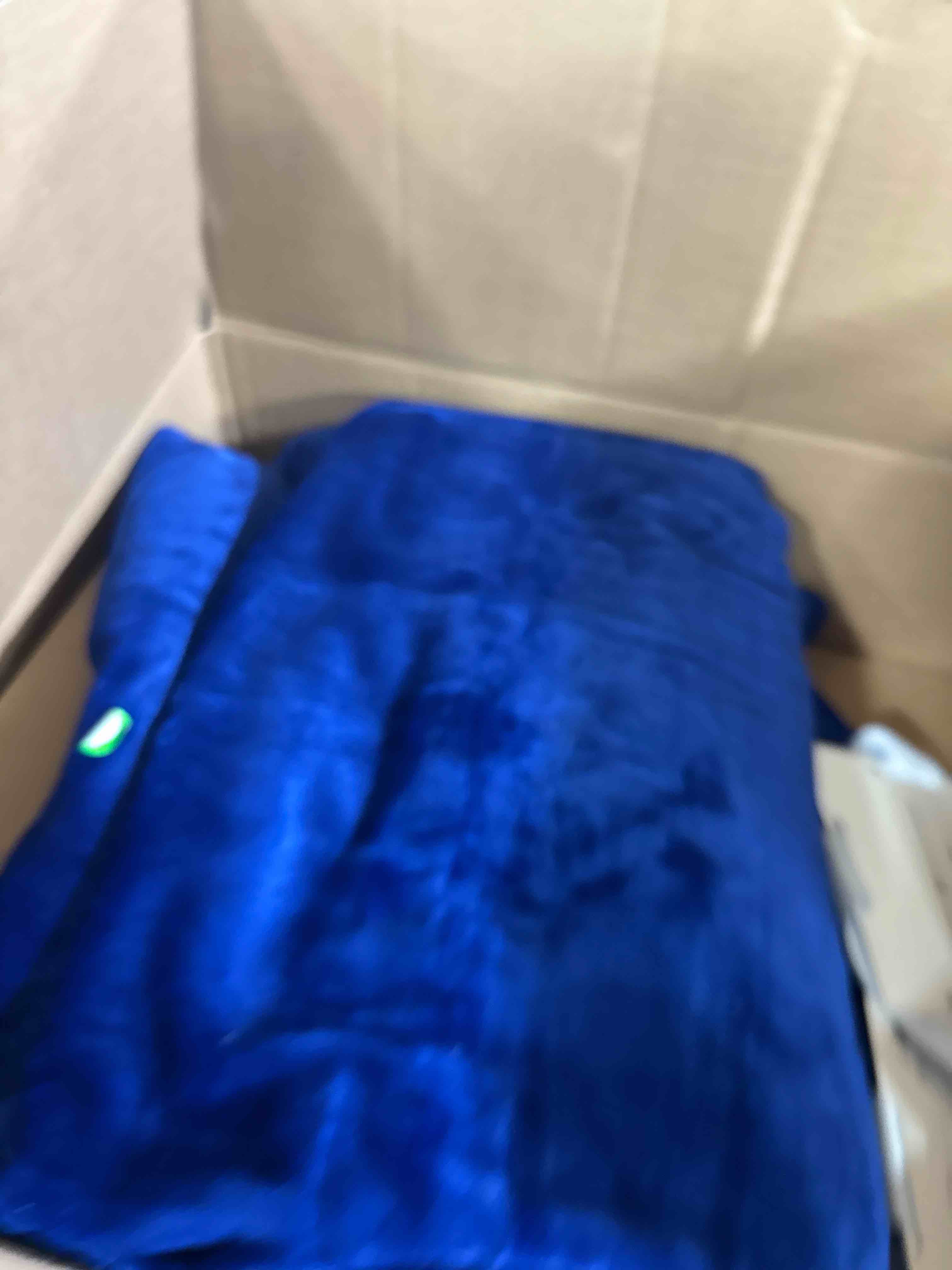 Condition photo showing Good Condition for th solid marine blue king plush fleece blanket