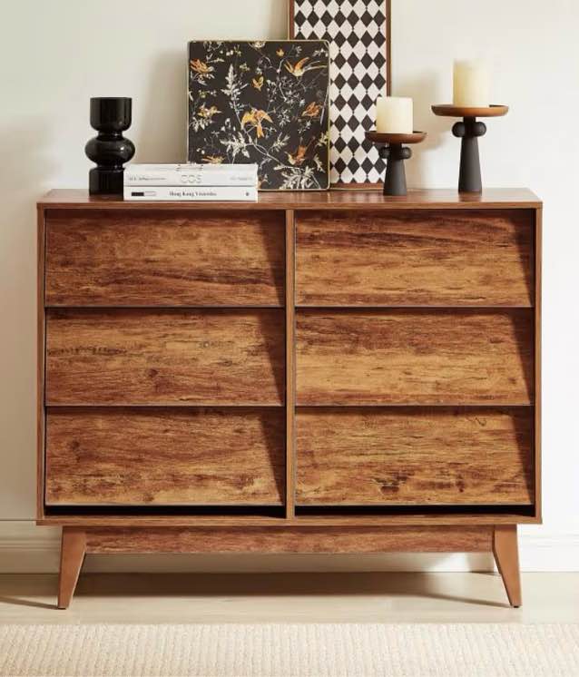 Nightstand Features Vintage-Style and Bevel Design, Made of MDF, Mid Century Modern Nightstand, Night Stand for Bedroom