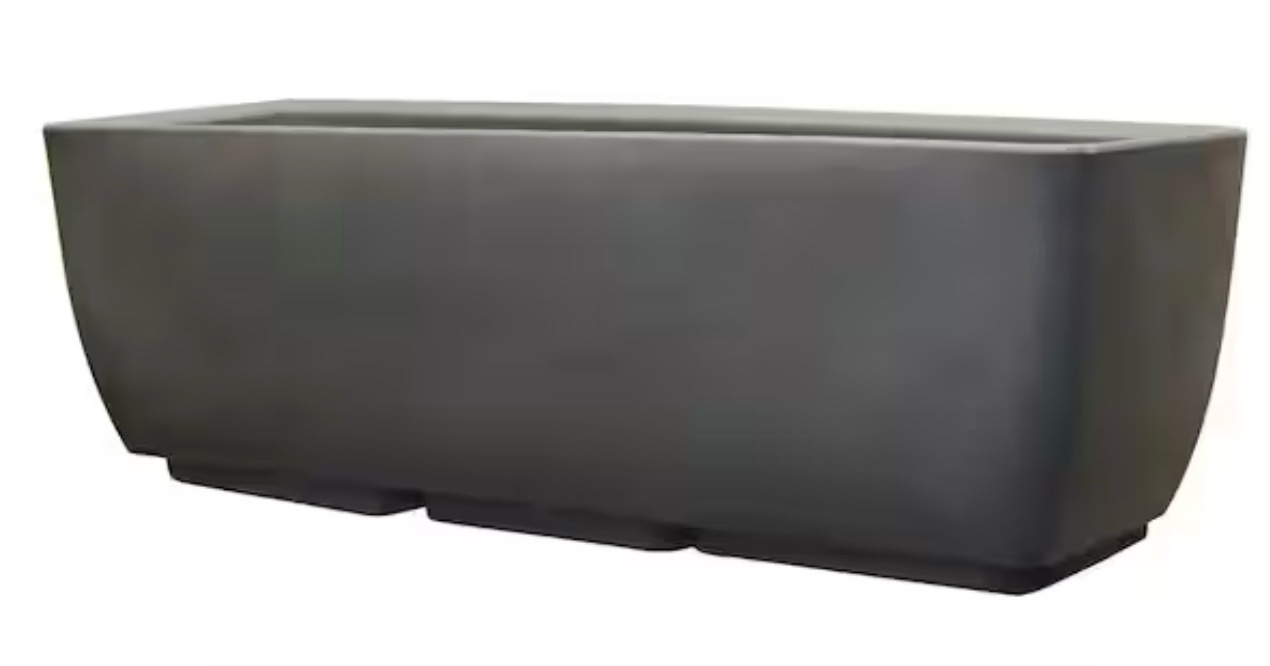 30 in. x 10 in. Indoor/Outdoor Graphite Polyethylene Rectangular Planter