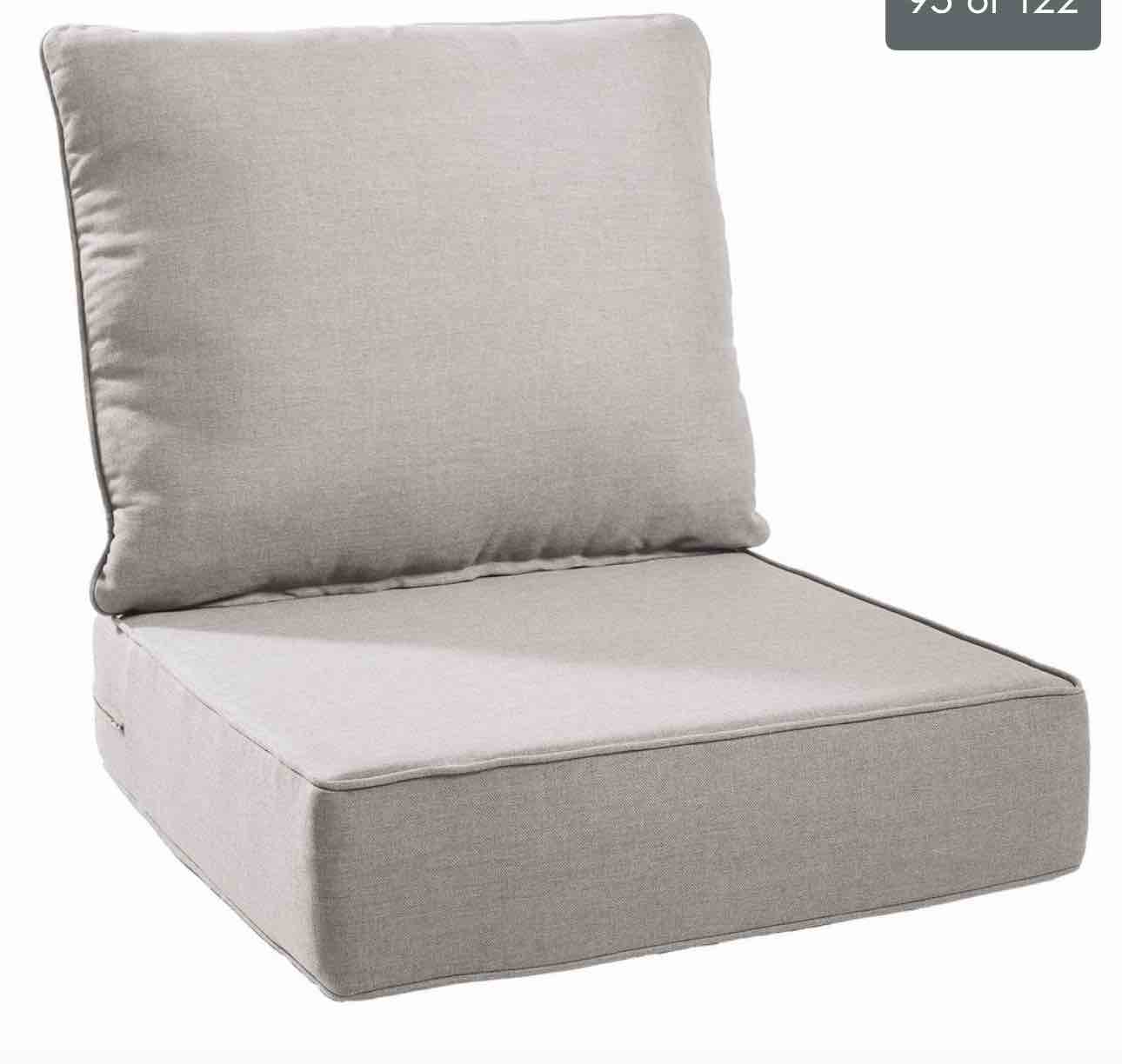  24"x24"x6" Thick Cushions & Pillows Set - Deep Seat Indoor/Outdoor Water & Fade Resistant