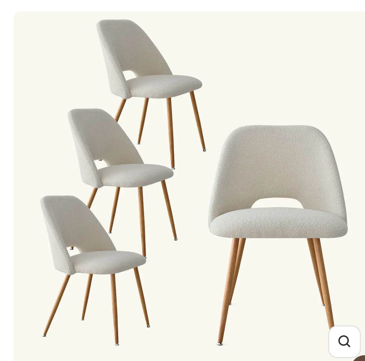 Edwin Modern Upholstered Dining Chair (Set of 4) BEIGE ( 2 BOXES TOTAL)
