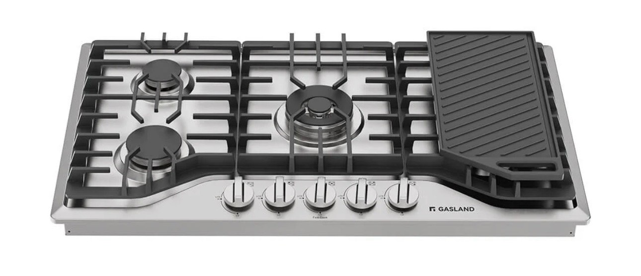 GASLAND 36" 5 Burner Stainless Steel Gas Cooktop with Griddle