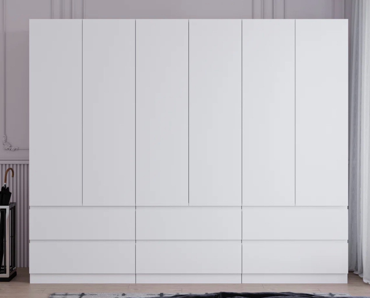 Large Combination Freestanding Armoire With 6 Drawers ( Incomplete BOX B ONLY)