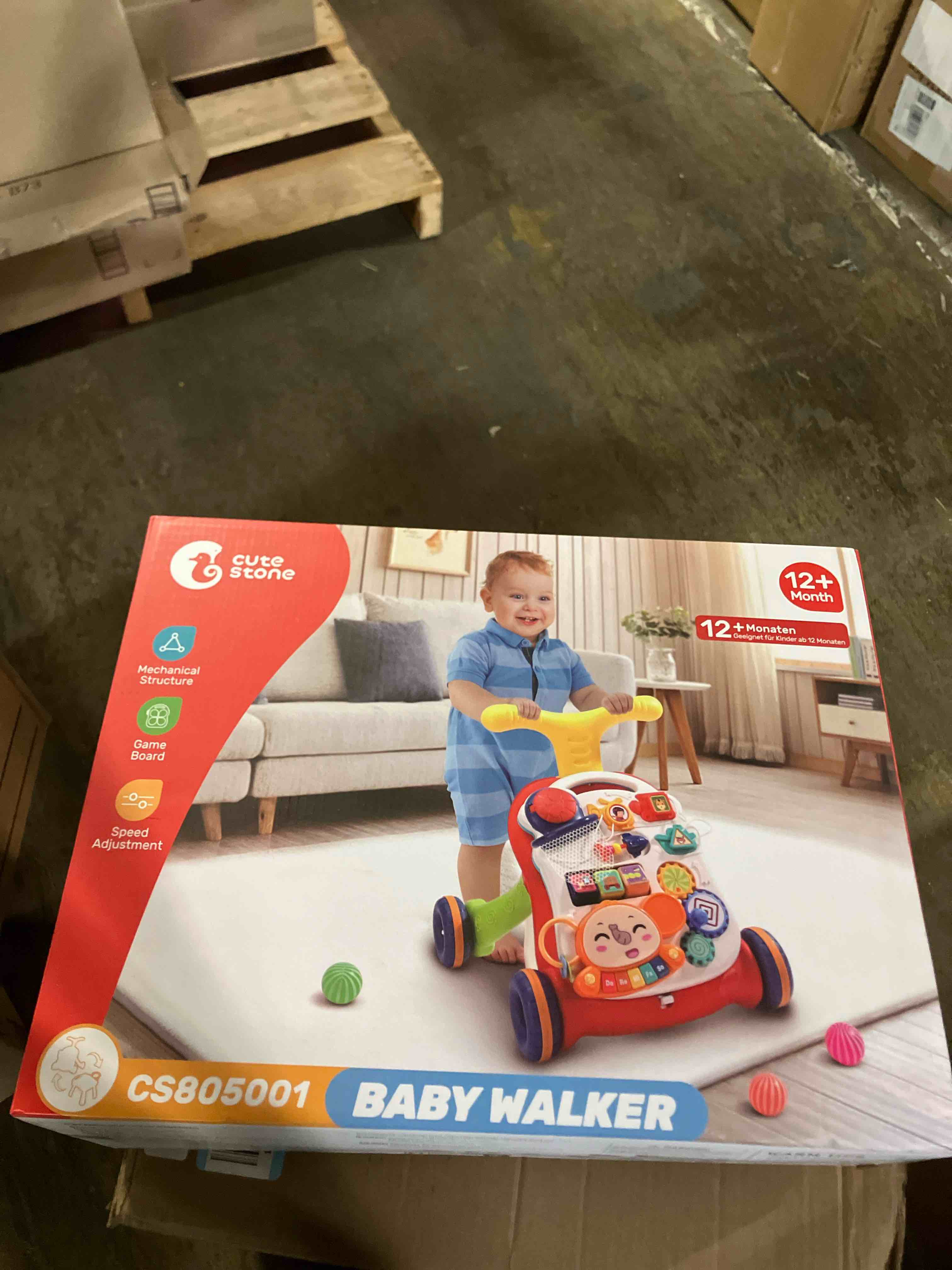 Condition photo showing New/Like New for CUTE STONE Sit to Stand Learning Walker, 2 in 1 Baby Walker, Early Educational Child Activity Center, Multifunctional Removable Play Panel, Baby Music Learning Toy Gift for Infant Boys Girls