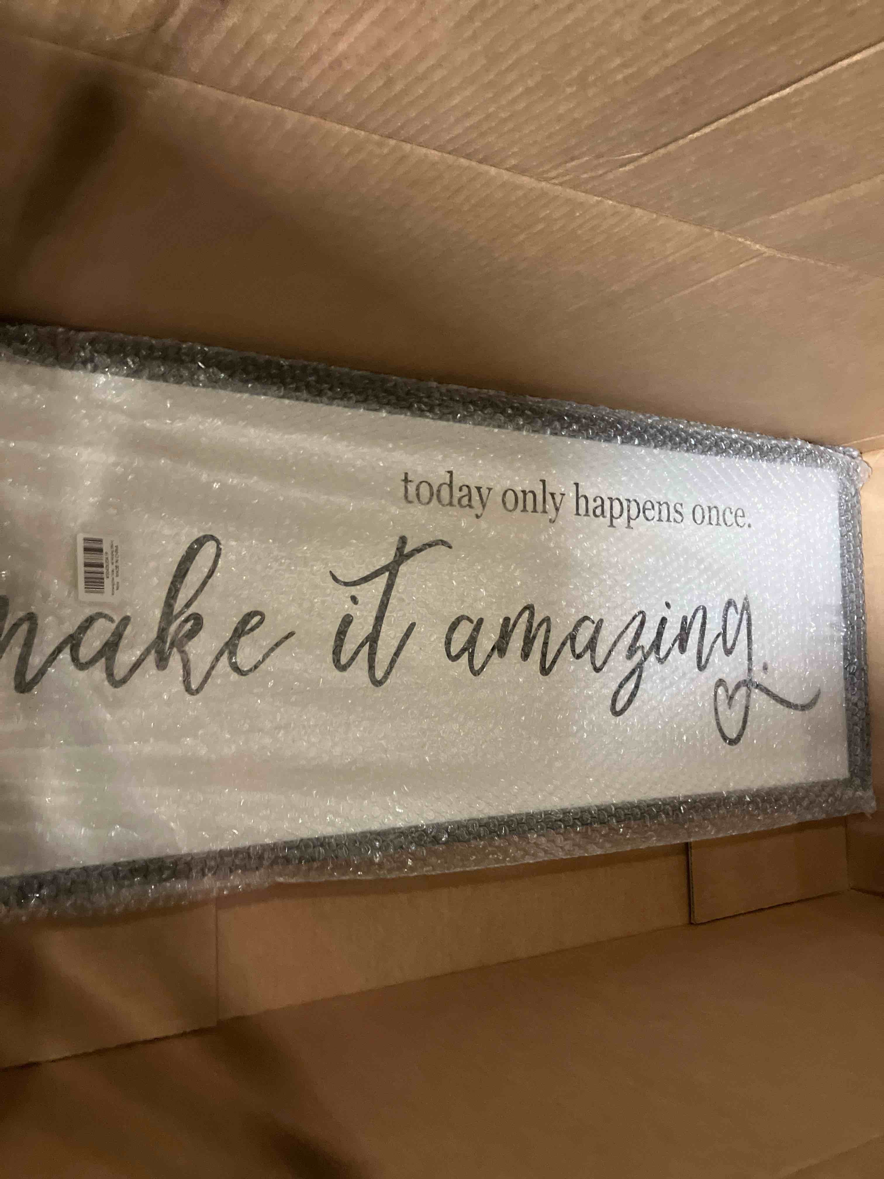 Condition photo showing New/Like New for RLWangChao Today Only Happens Once Make It Amazing Wall Art Decor 40x15 Inch Large Inspirational Quote Sign Rustic Living Room Vintage Wood Frame Office Motivational Home Wall Hanging (Wood) 40x15 Inch Today Only Happens (Wood)