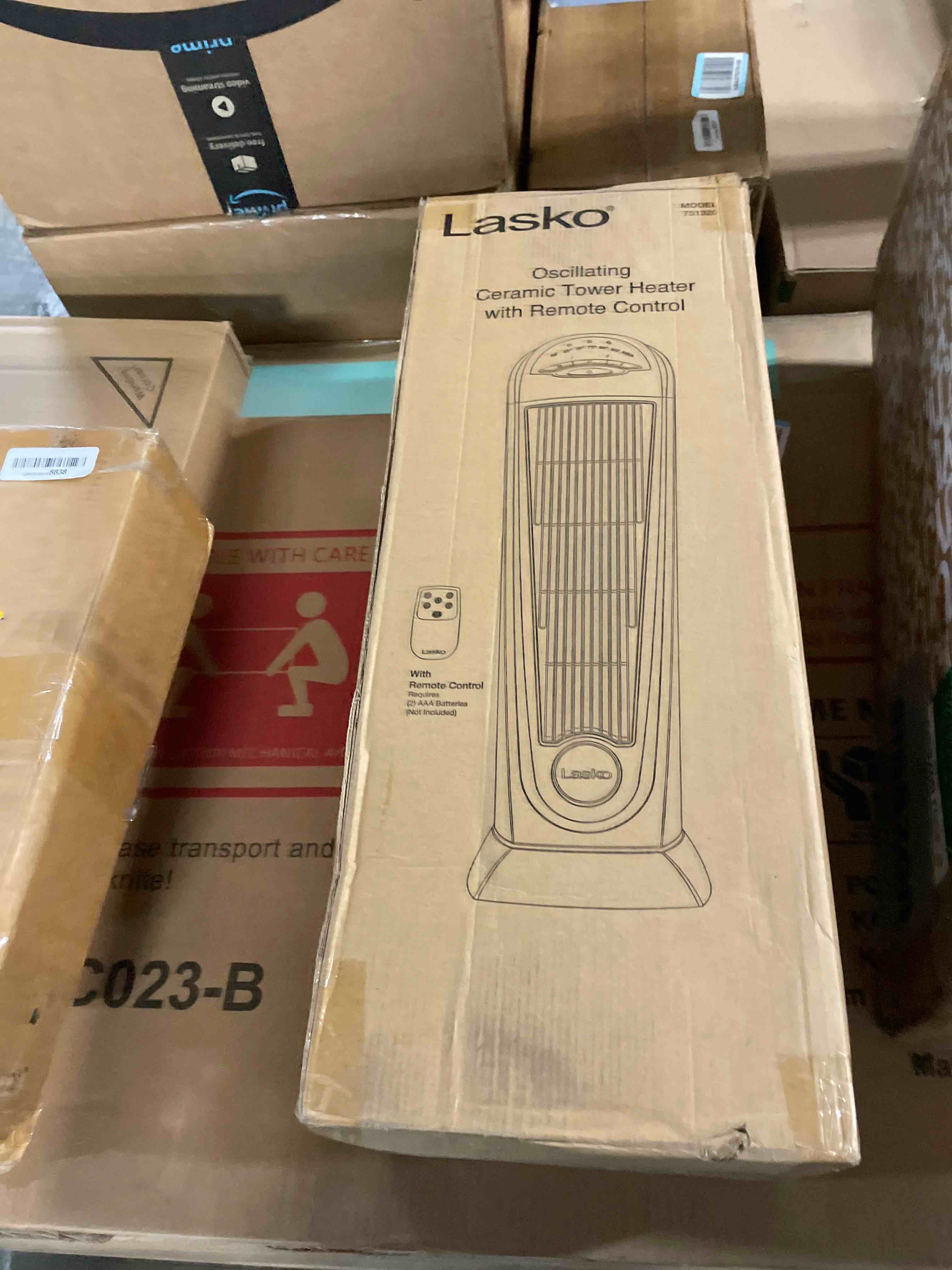 Condition photo showing Good Condition for Lasko Oscillating Ceramic Tower Space Heater for Home with Adjustable Thermostat, Timer and Remote Control, 22.5 Inches, Grey/Black, 1500W, 751320