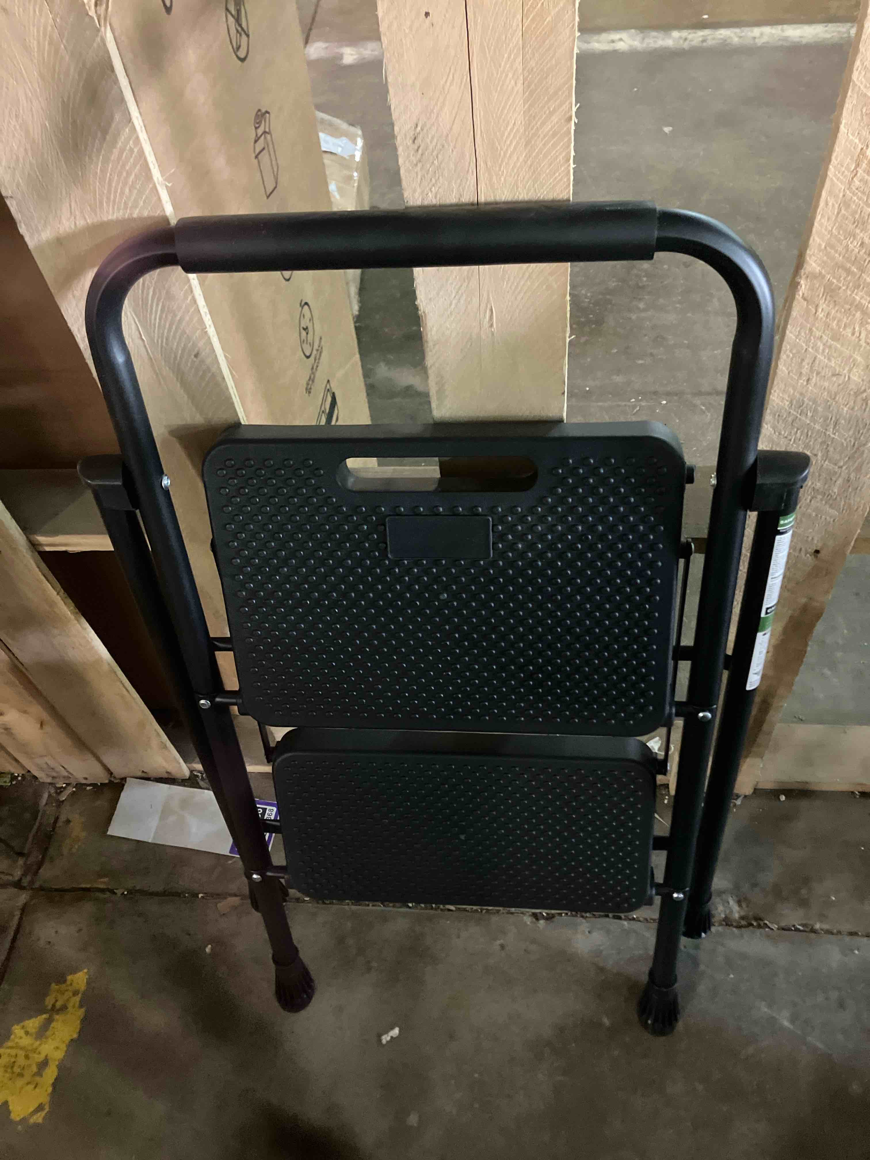 Condition photo showing New/Like New for HBTower Step Ladder, Folding Step Stool with Wide Anti-Slip Pedal, Sturdy Steel Ladder, Convenient Handrail, Lightweight, Portable Steel Step Stool