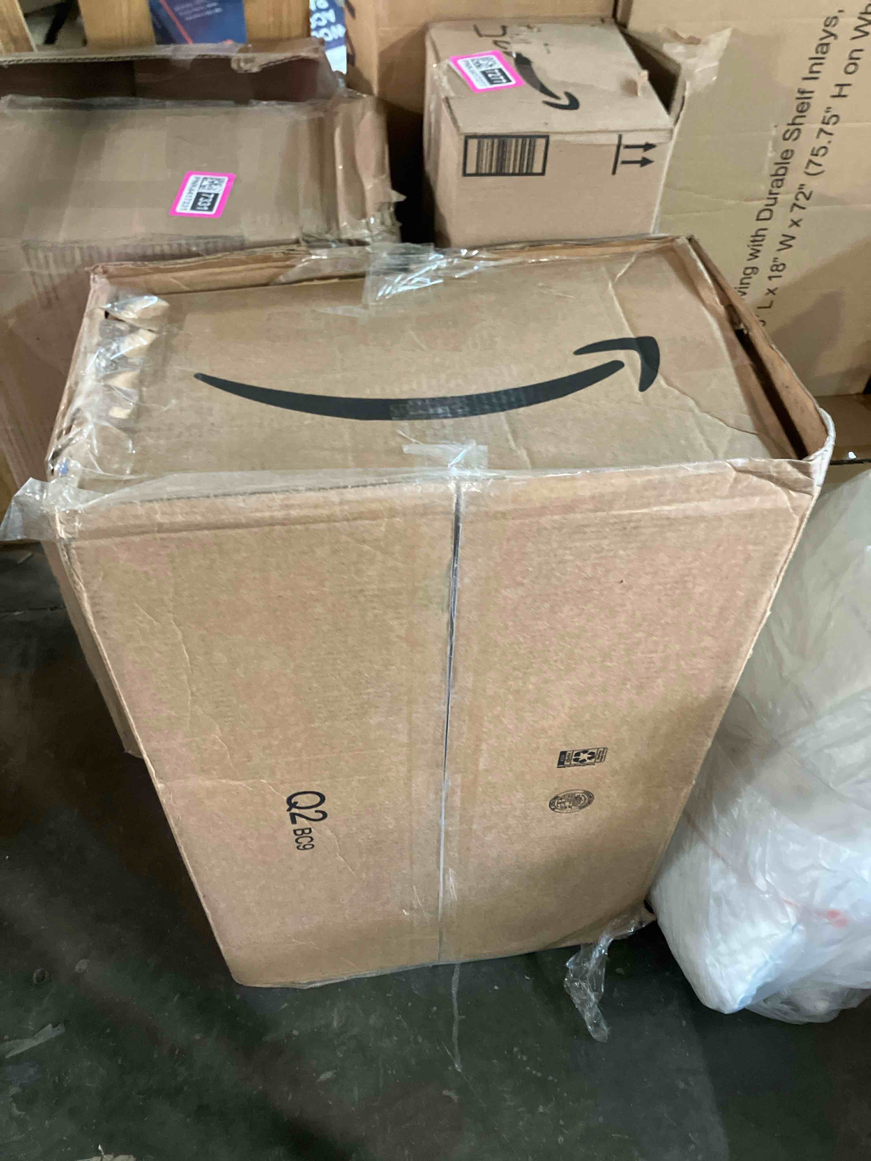 Condition photo showing Good Condition for Need Folding Desk for Home Office 39-3/8'' Length Modern Folding Table Computer Desk No Install Needed Teak Color Desktop Black Frame, AC5BB(10060) (Open Box)