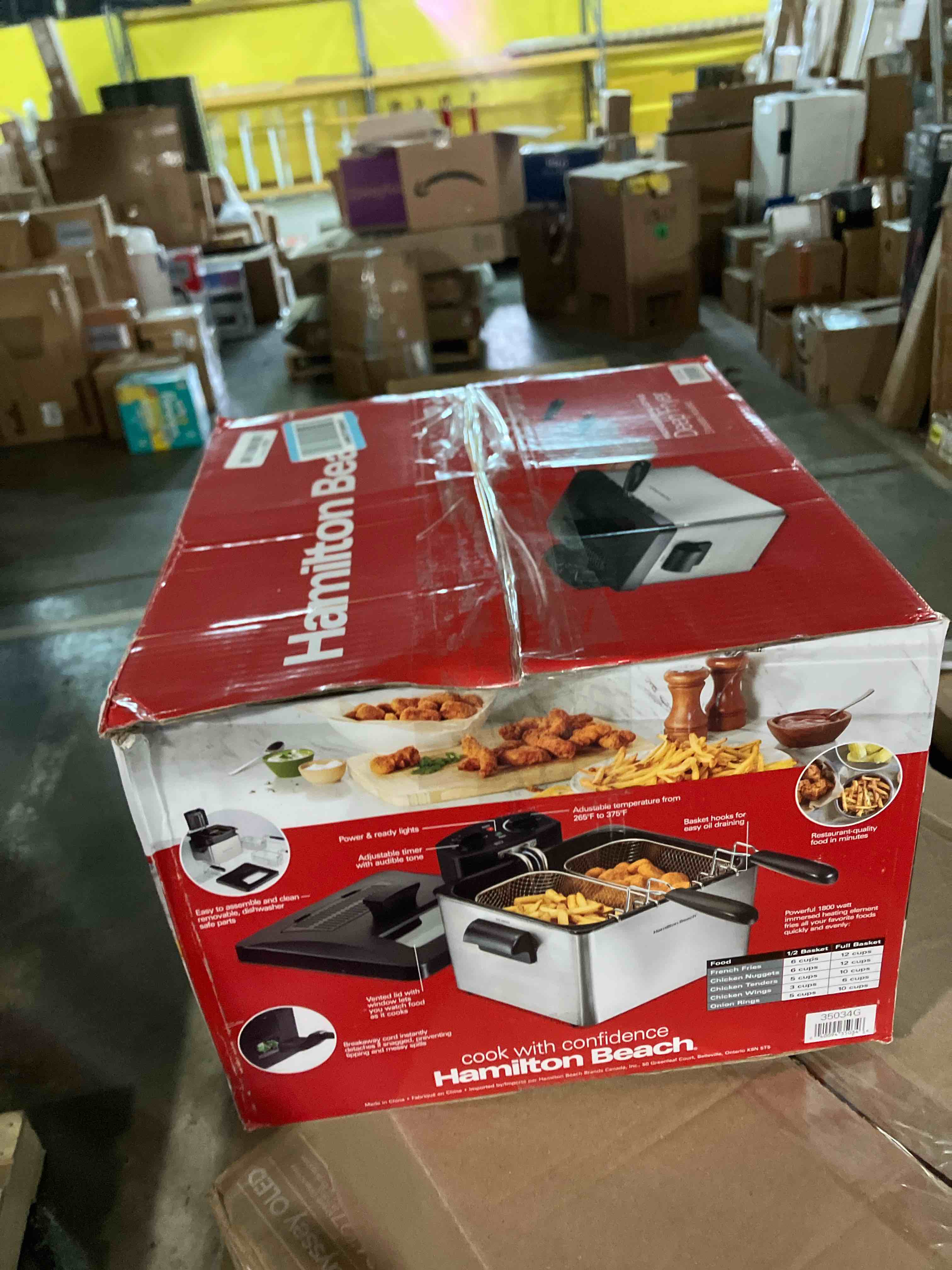 Condition photo showing New/Like New for Hamilton Beach - Professional 12 Cup Deep Fryer with 3 Baskets - Silver/Black