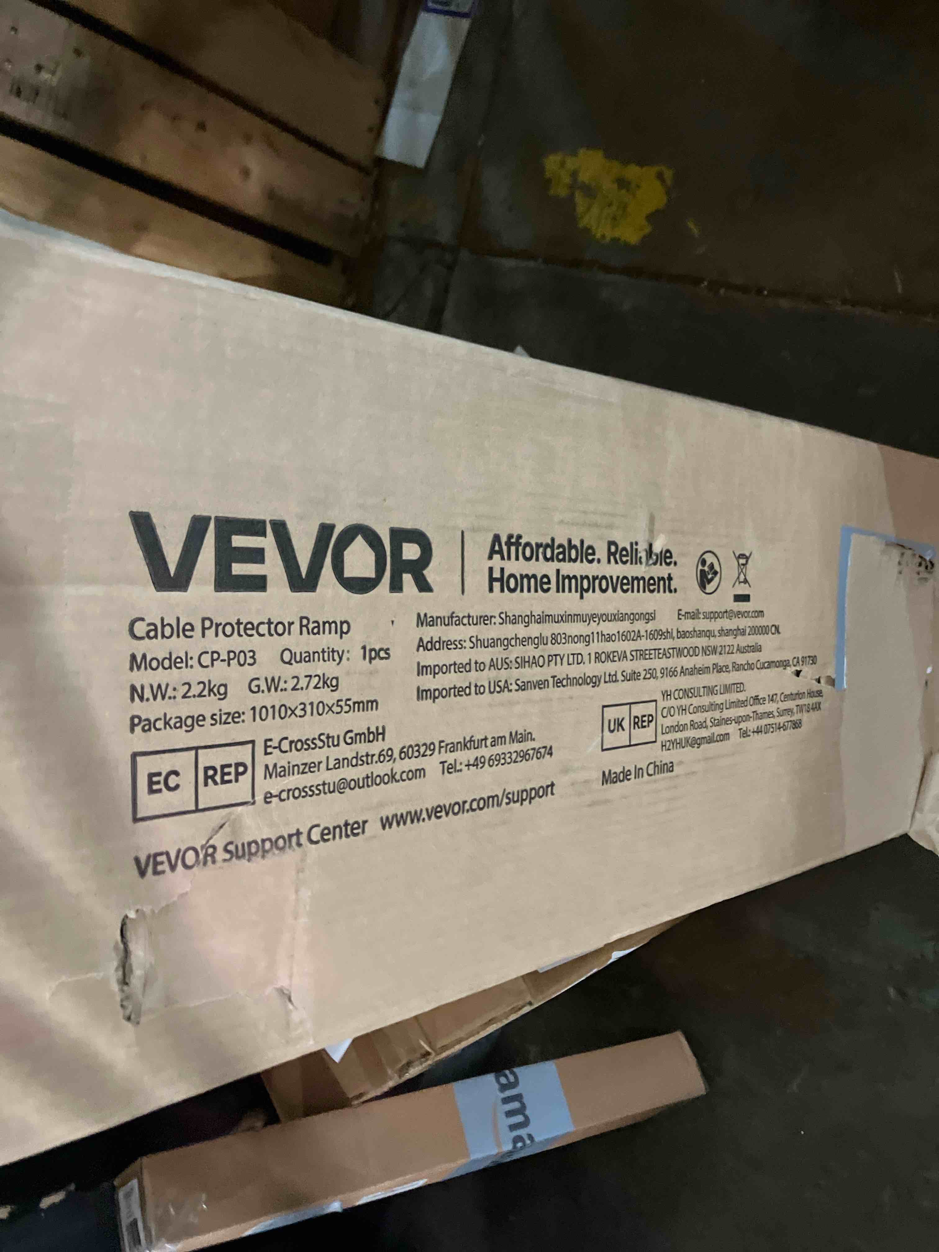 Condition photo showing New/Like New for VEVOR Cable Protector Ramp, 2 Channel, 22000 lbs/axle Capacity Heavy Duty TPU Wire Cord Cover Ramp Hose Protector Driveway, Traffic Speed Bump w/TPR Flip-Open Top Cover, for Indoor & Outdoor