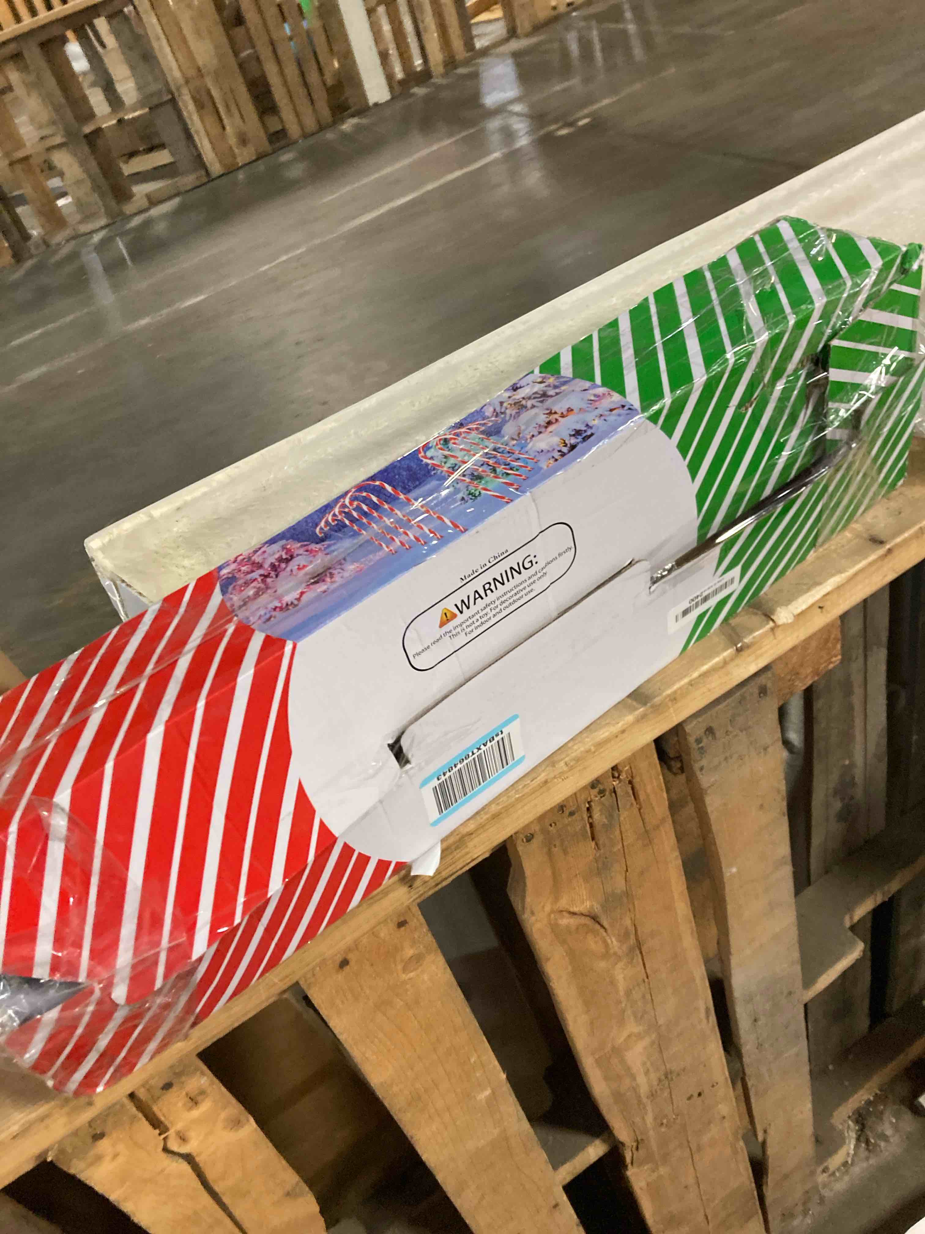 Condition photo showing Good Condition for (Not Tested) Christmas Decorations Outdoor, 10 Pcs Candy Cane Lights, 21'' Solar Pathway Lights with 8 Lighting Modes, Waterproof Garden Lights for Christmas Patio Yard Walkway Decorations