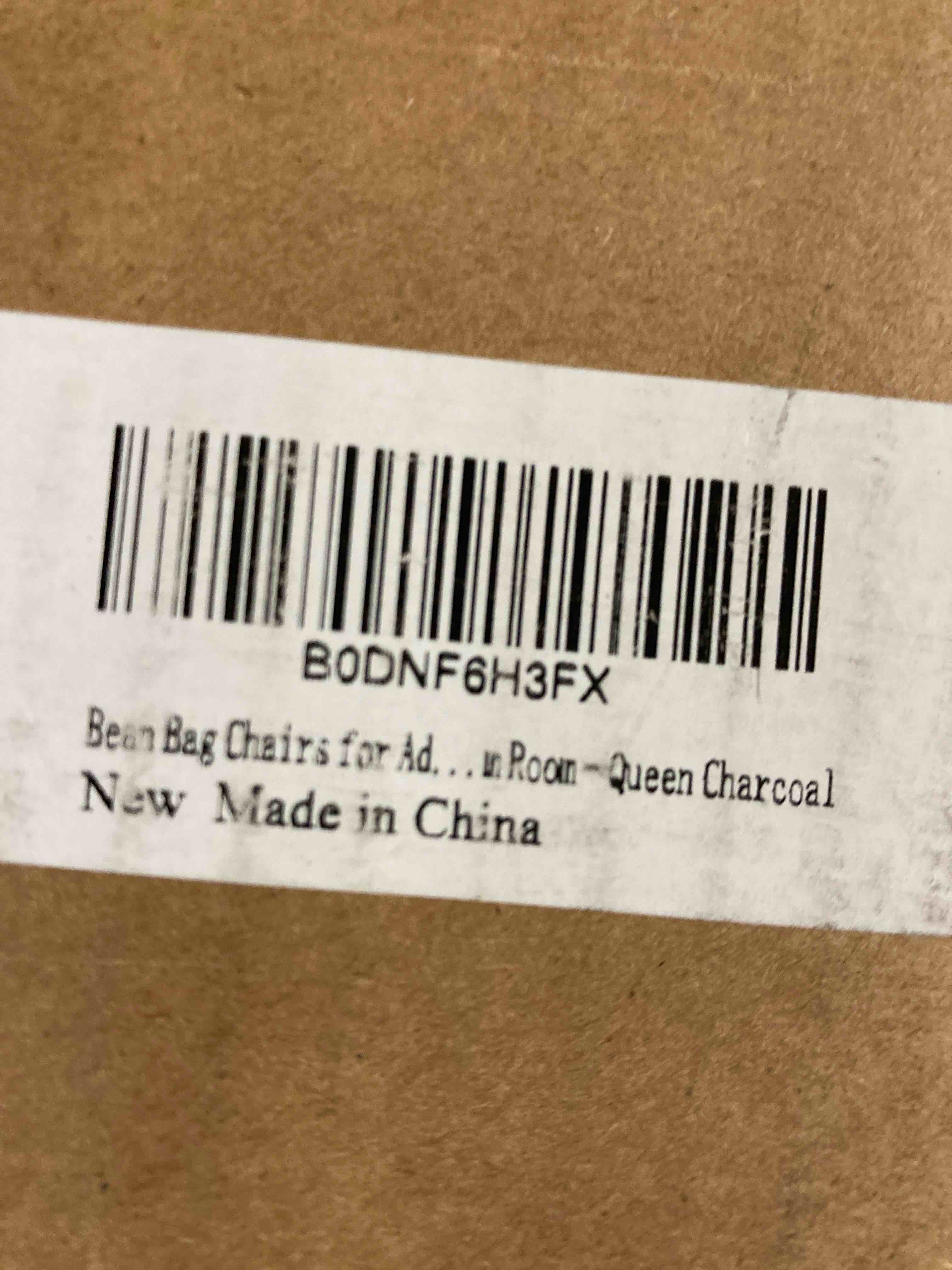 Condition photo showing Brand New for Bean Bag Chairs for Adults - Giant Bean Bag Chair Convertible Bean Bag Bed - Beanbag Chair with Micro Fiber Cover/Furniture Foam Filler - Floor Couch Sofa in Bedroom Dorm Room - Queen Charcoal