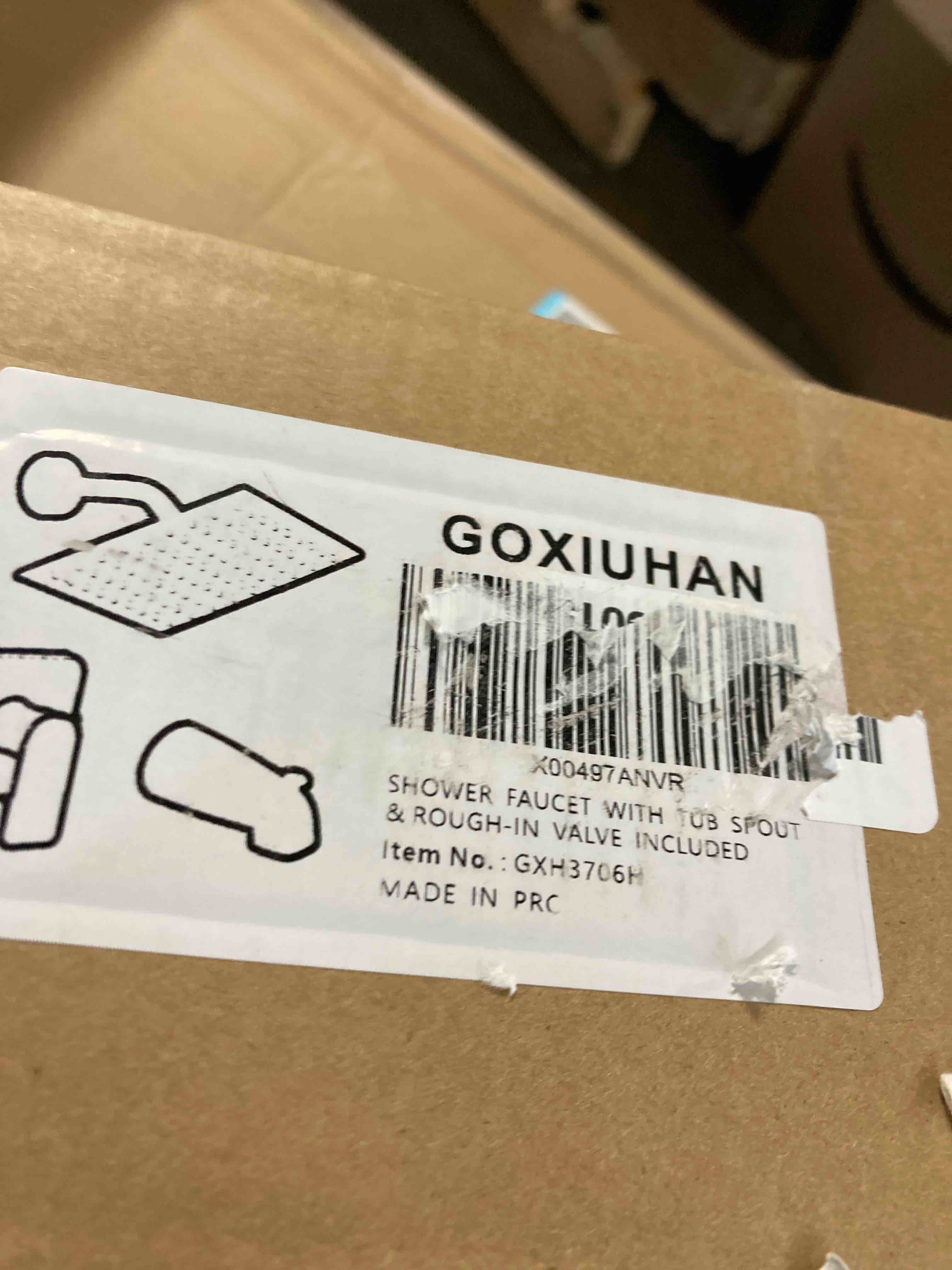 Condition photo showing New/Like New for Black Tub Shower Faucet Set Complete with 8-Inch Rainfall Shower Head and Tub Spout Included Shower Valve Tub Shower Trim Kit Matte Black